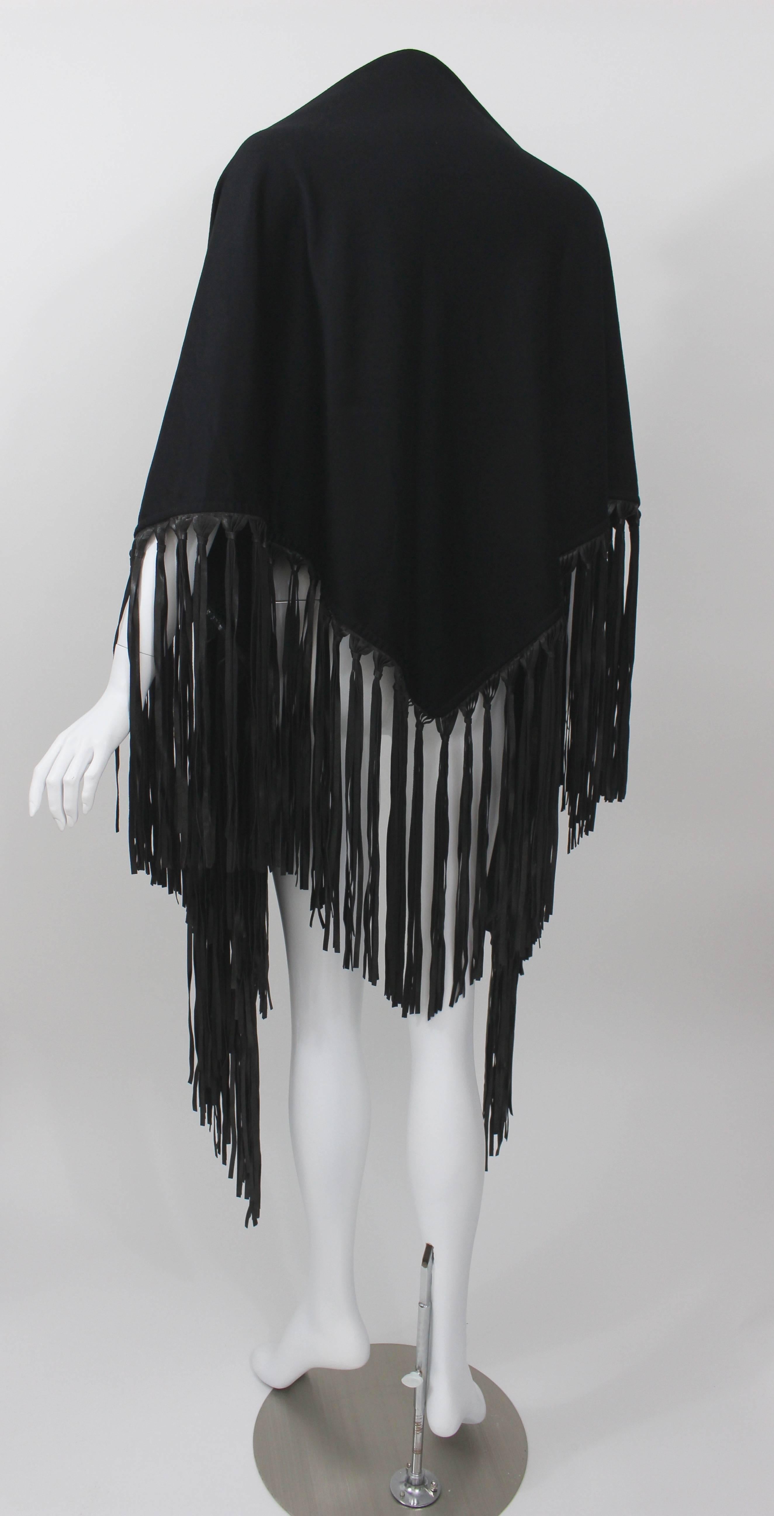 black shawl with fringe