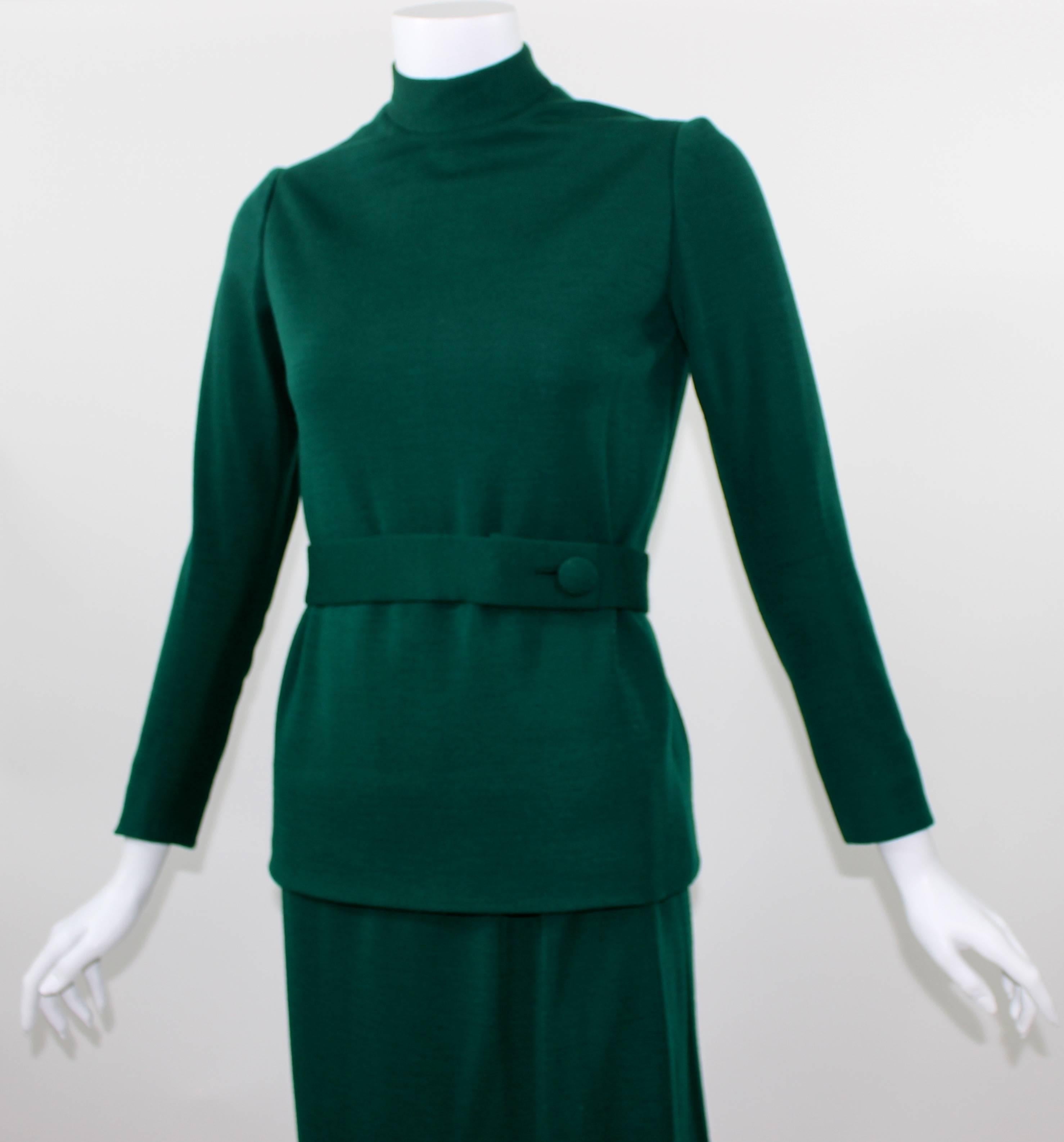 emerald green skirt set