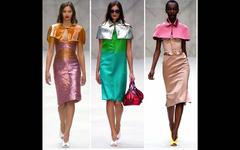Burberry Cropped Silver metallic Python Cape Spring 2013 Runway