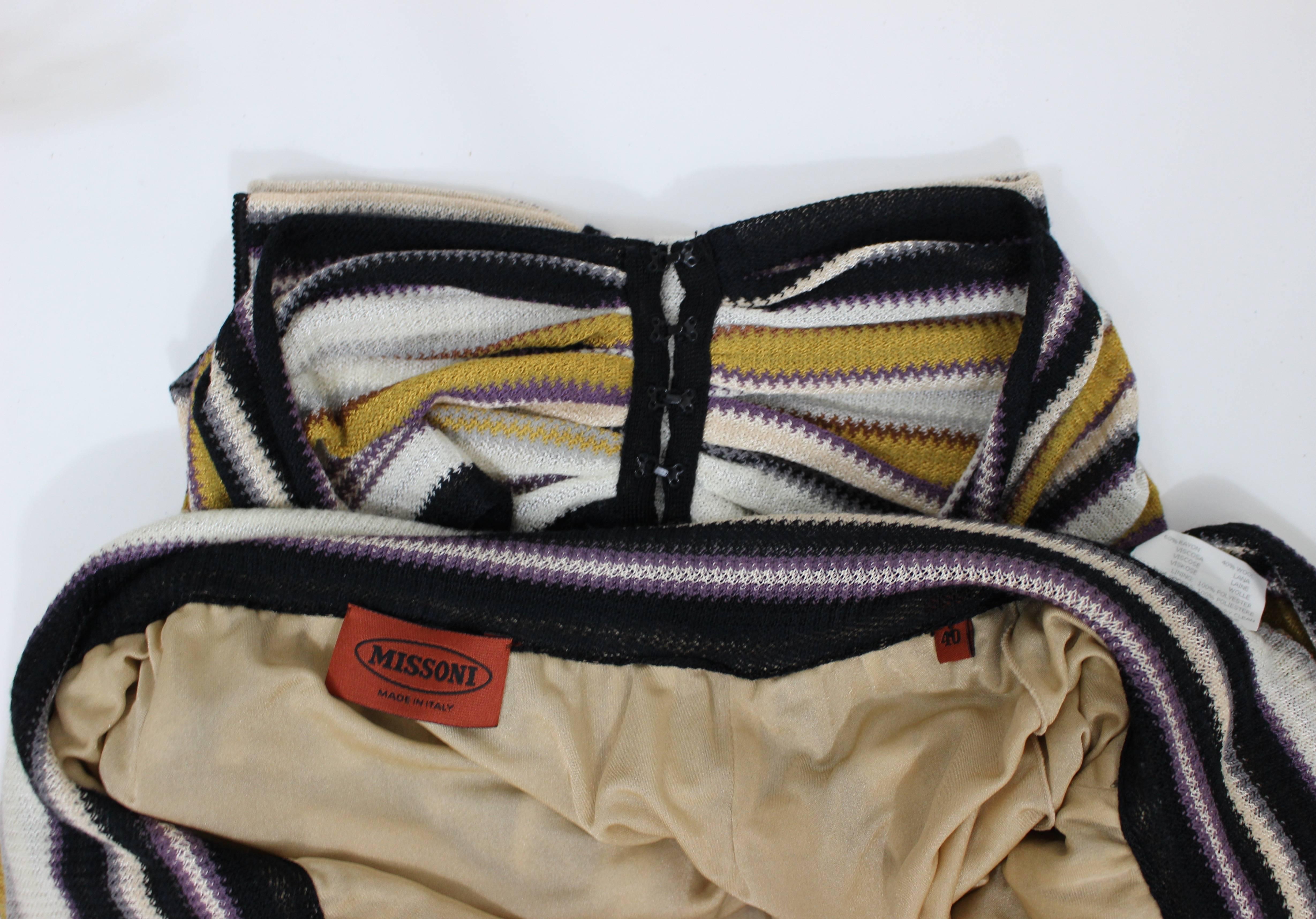 Missoni Striped Bow Bandeau Top Skirt Ensemble For Sale 4