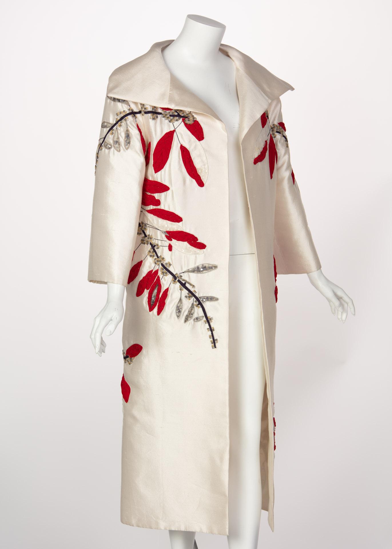 embroidered evening coat