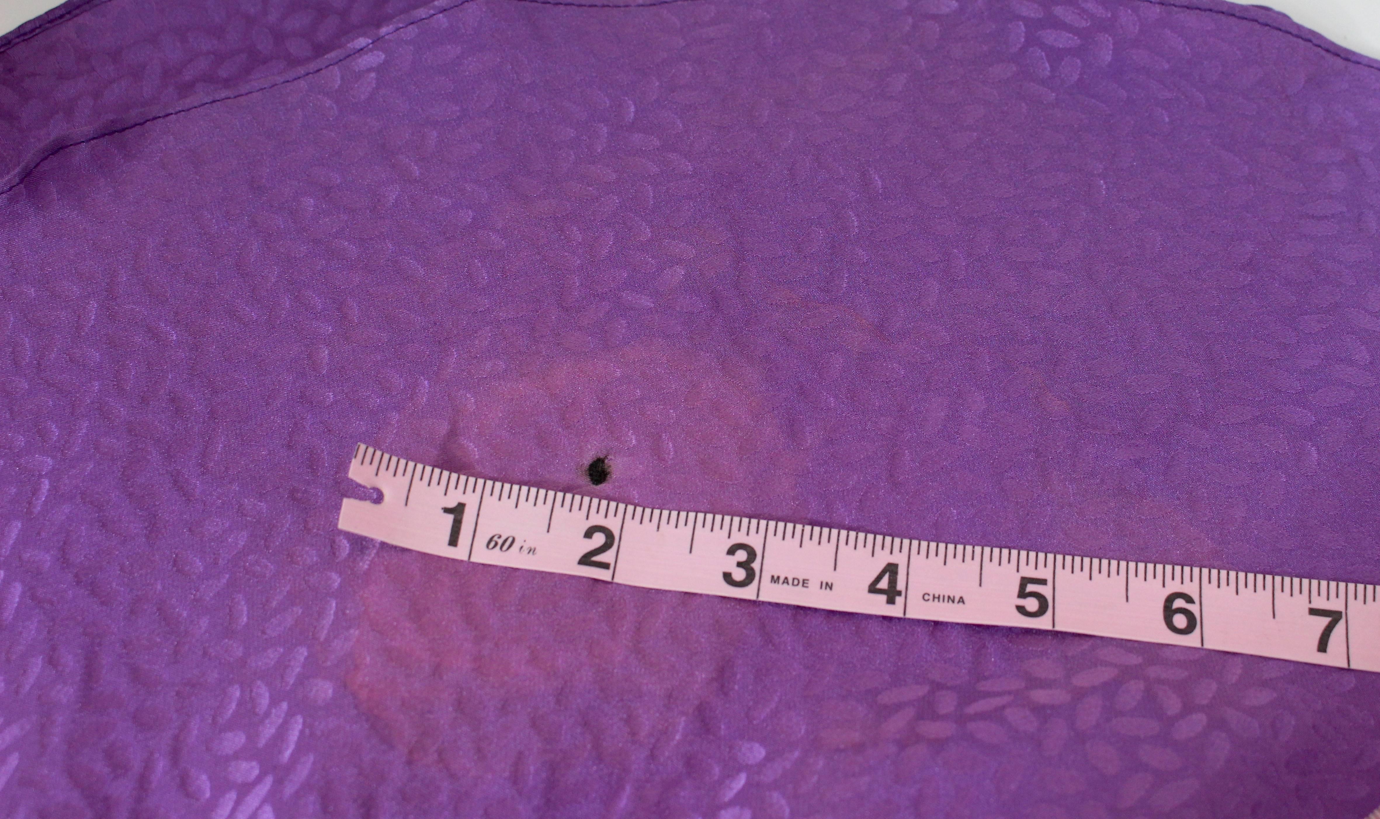 1970s Yves Saint Laurent Purple Silk Ruffle Skirt 4