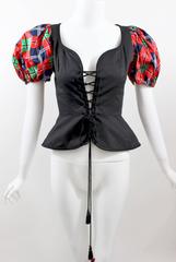 Yves Saint Laurent Vintage  Russian Collection Corset  Lace Up Top YSL 1976