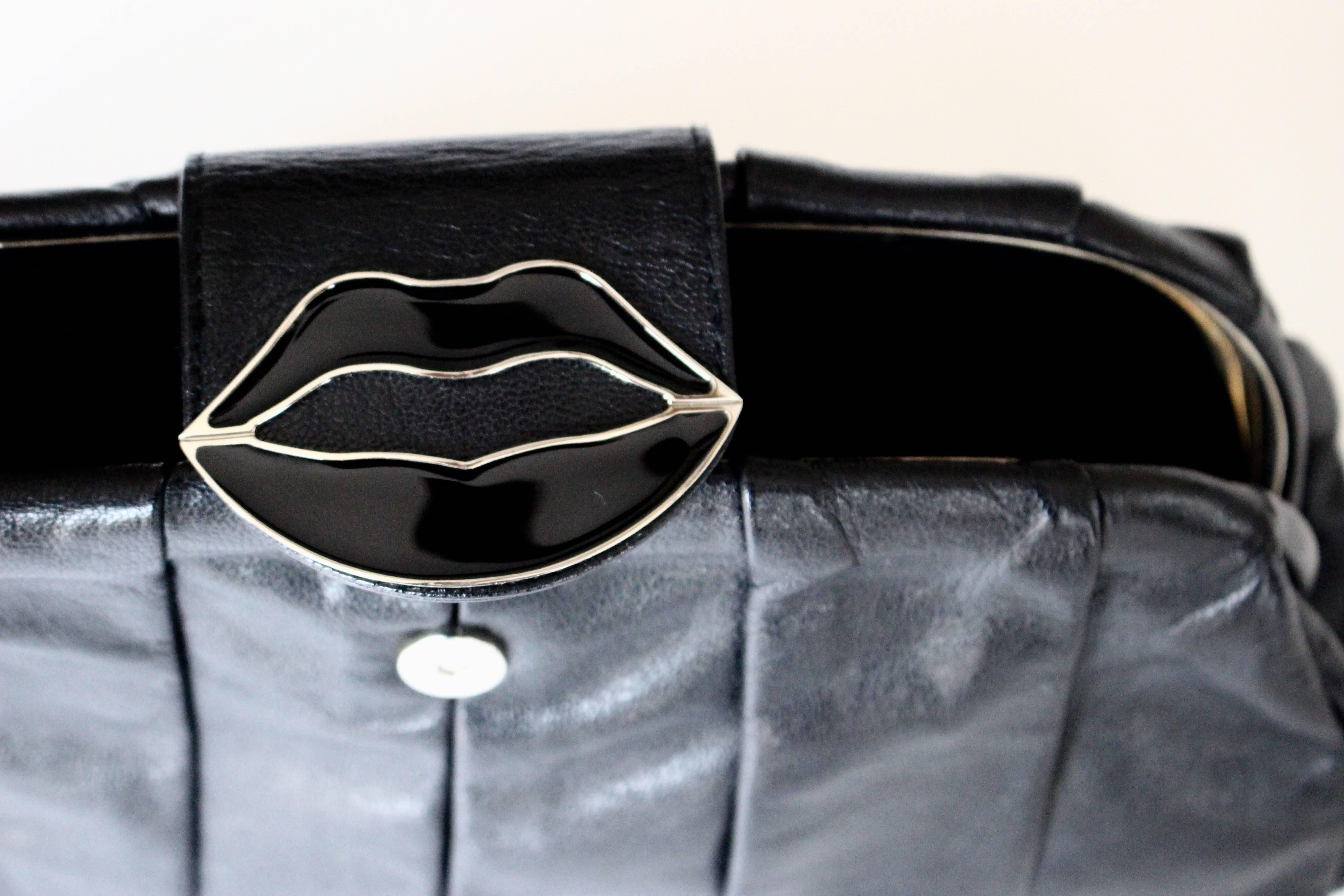 Yves Saint Laurent Nero Labbra di Dalì Clutch YSL 2003 Tom Ford Era Collectors 1