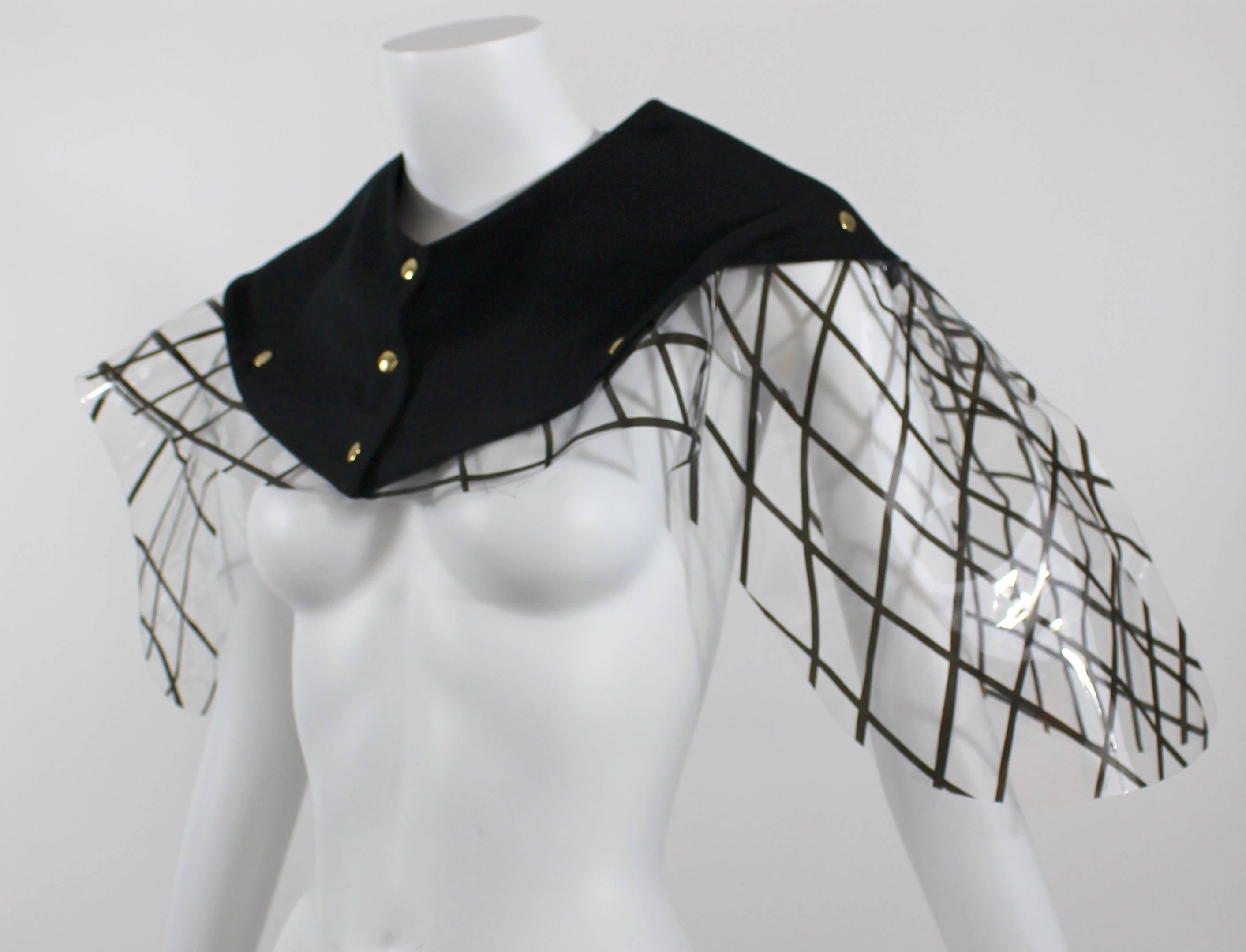 Yves Saint Laurent Black and Clear PVC Cape. Fall  2010 Runway Look #14  For Sale 1