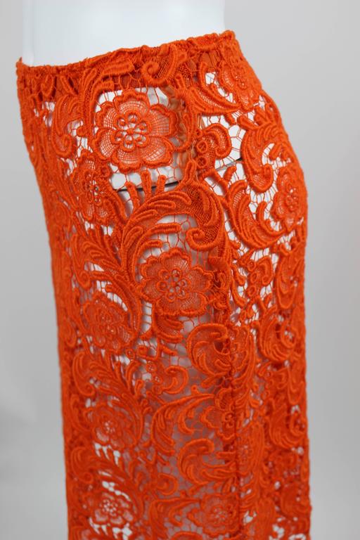 prada orange skirt