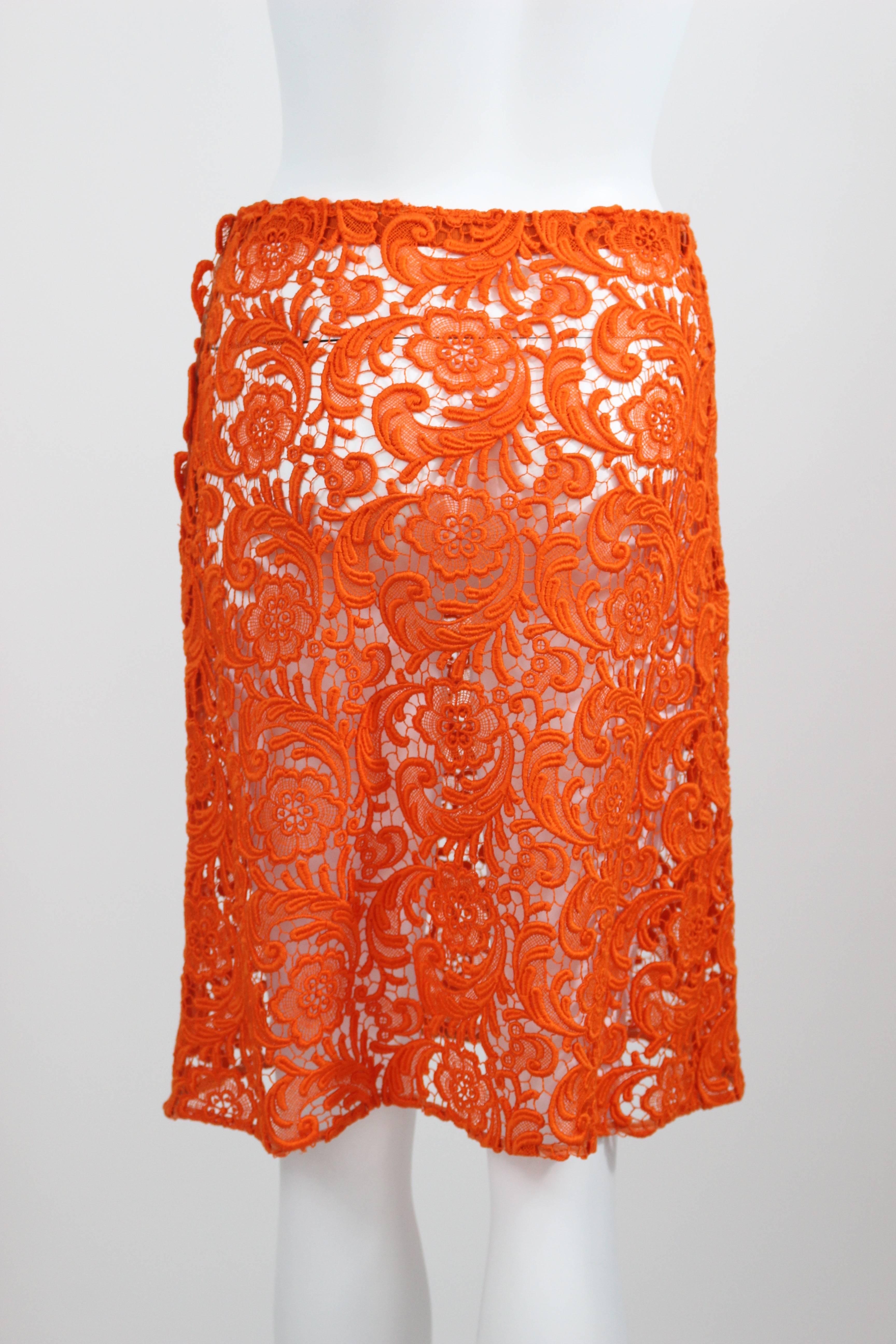 orange lace skirt