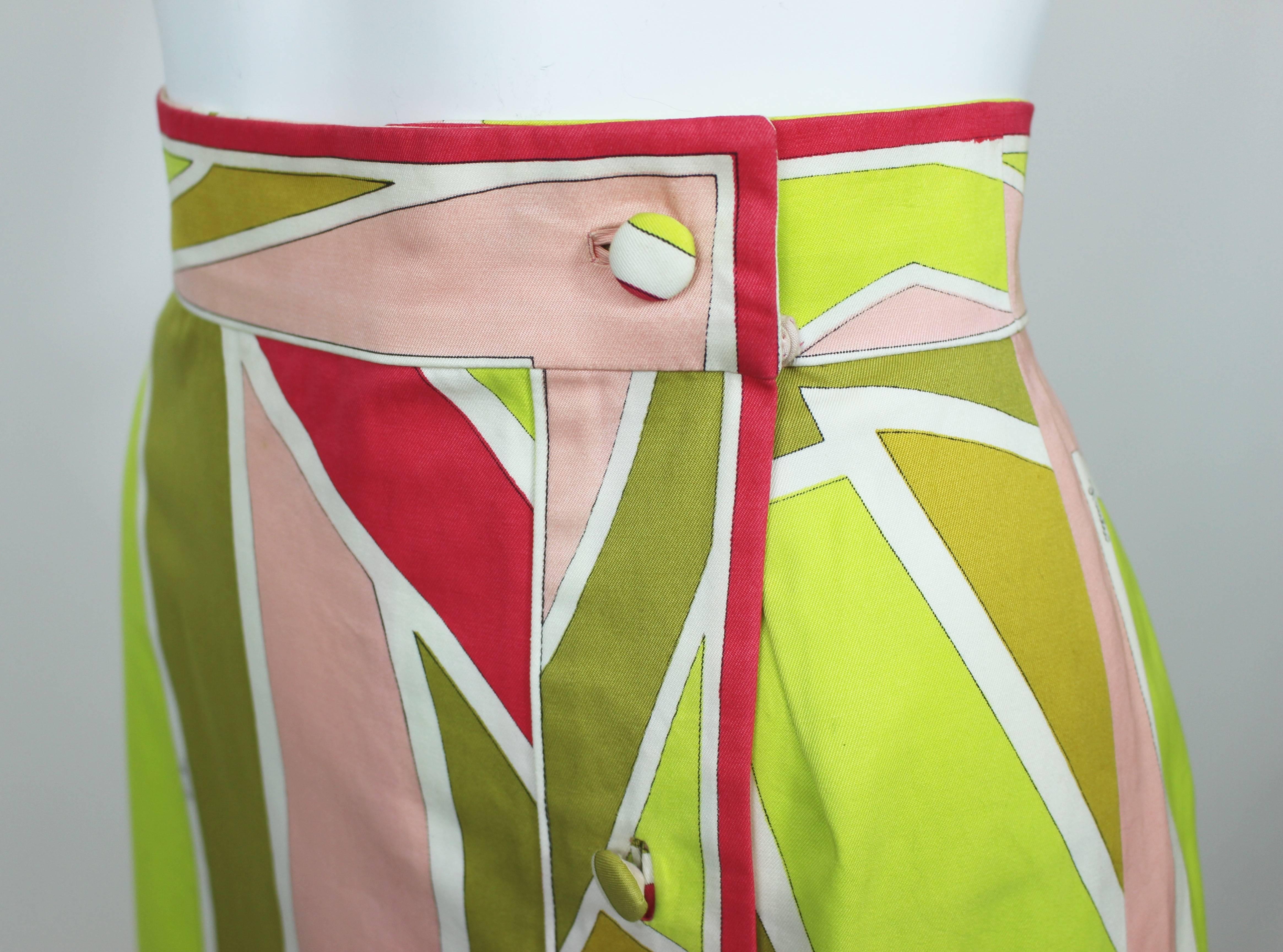 1960s Emilio Pucci Cotton Print Maxi Skirt 2