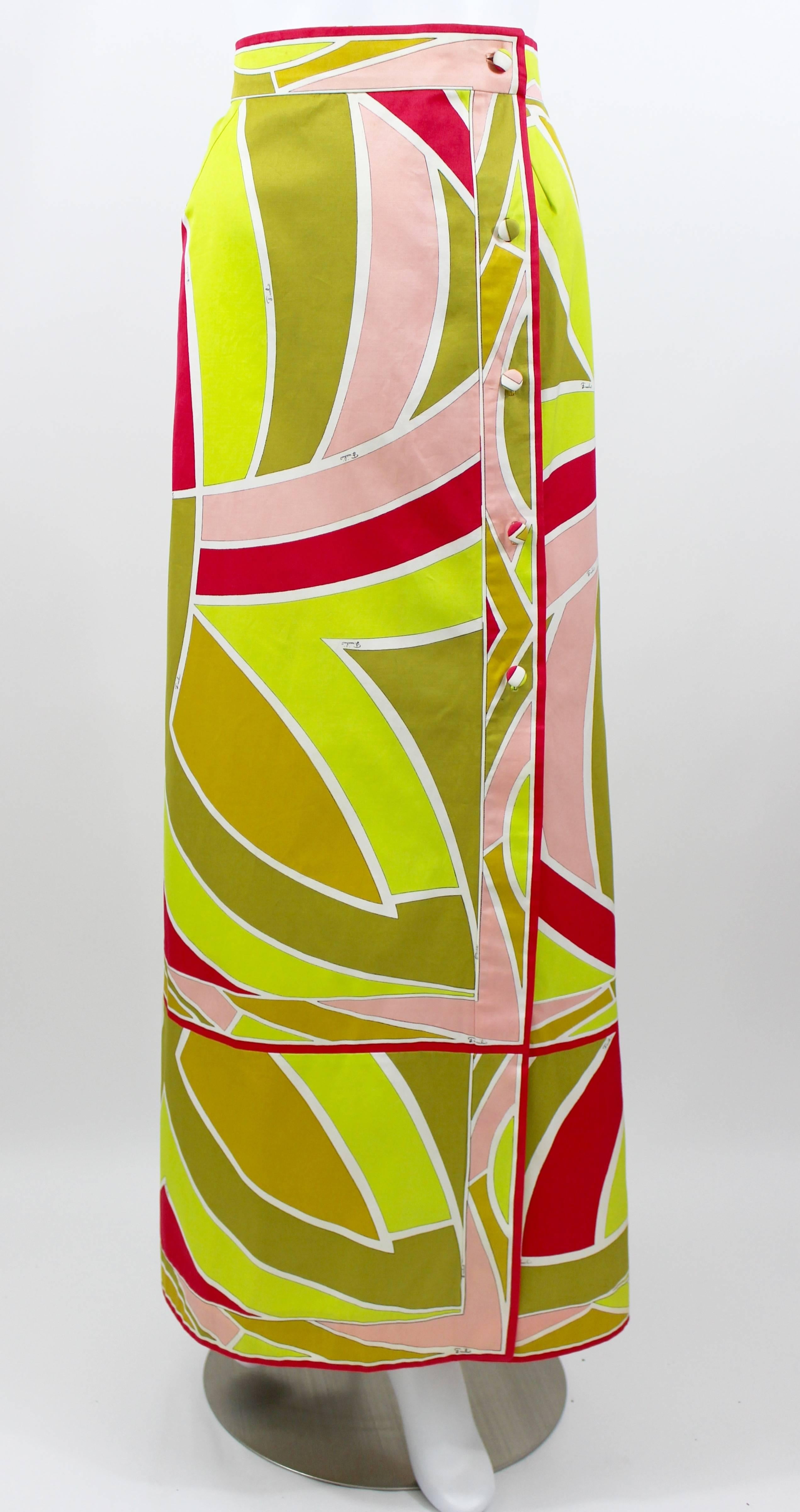 1960s Emilio Pucci Cotton Print Maxi Skirt 3