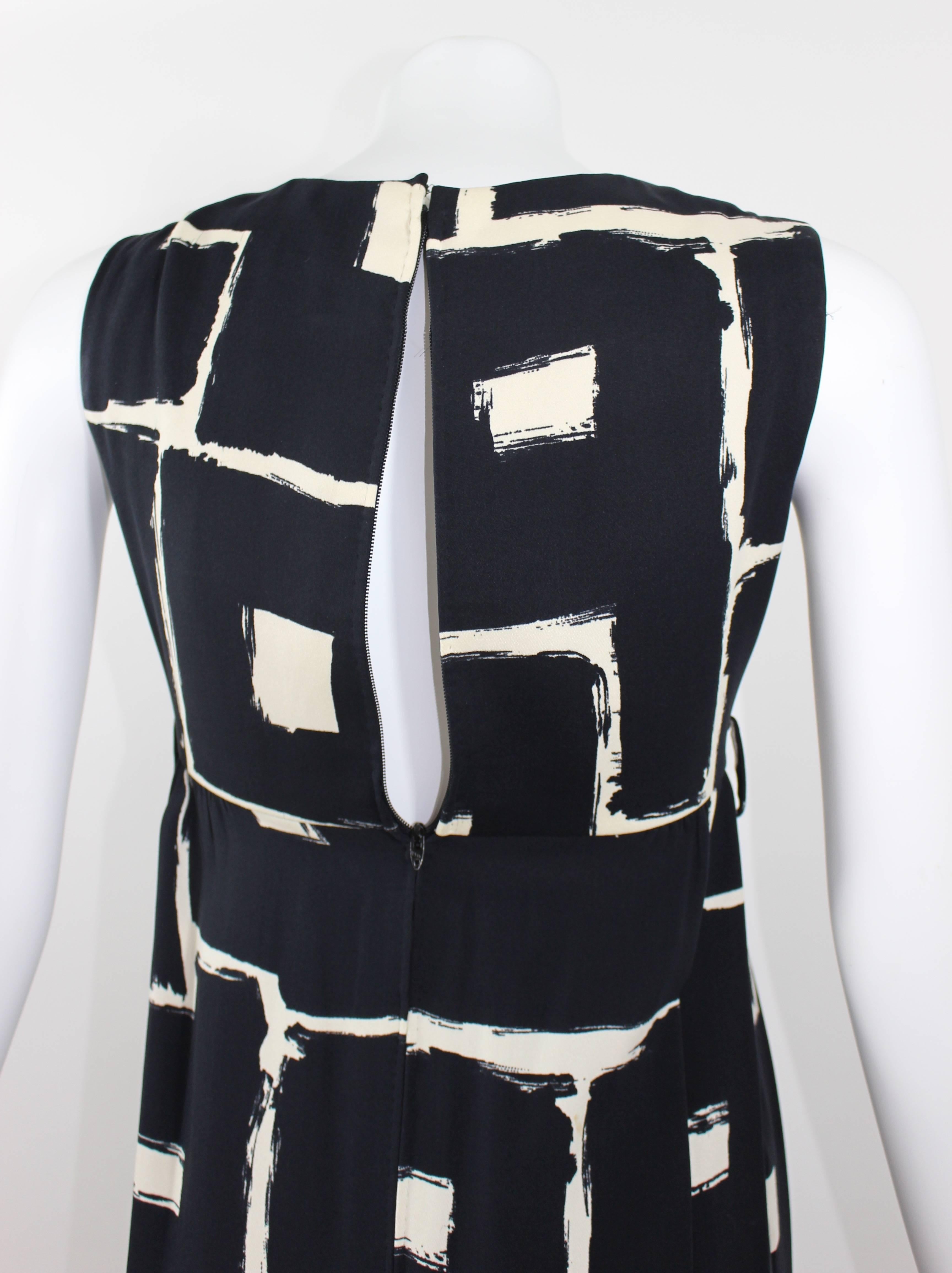 Galanos Mod Black and White Print Dress, 1960s  1