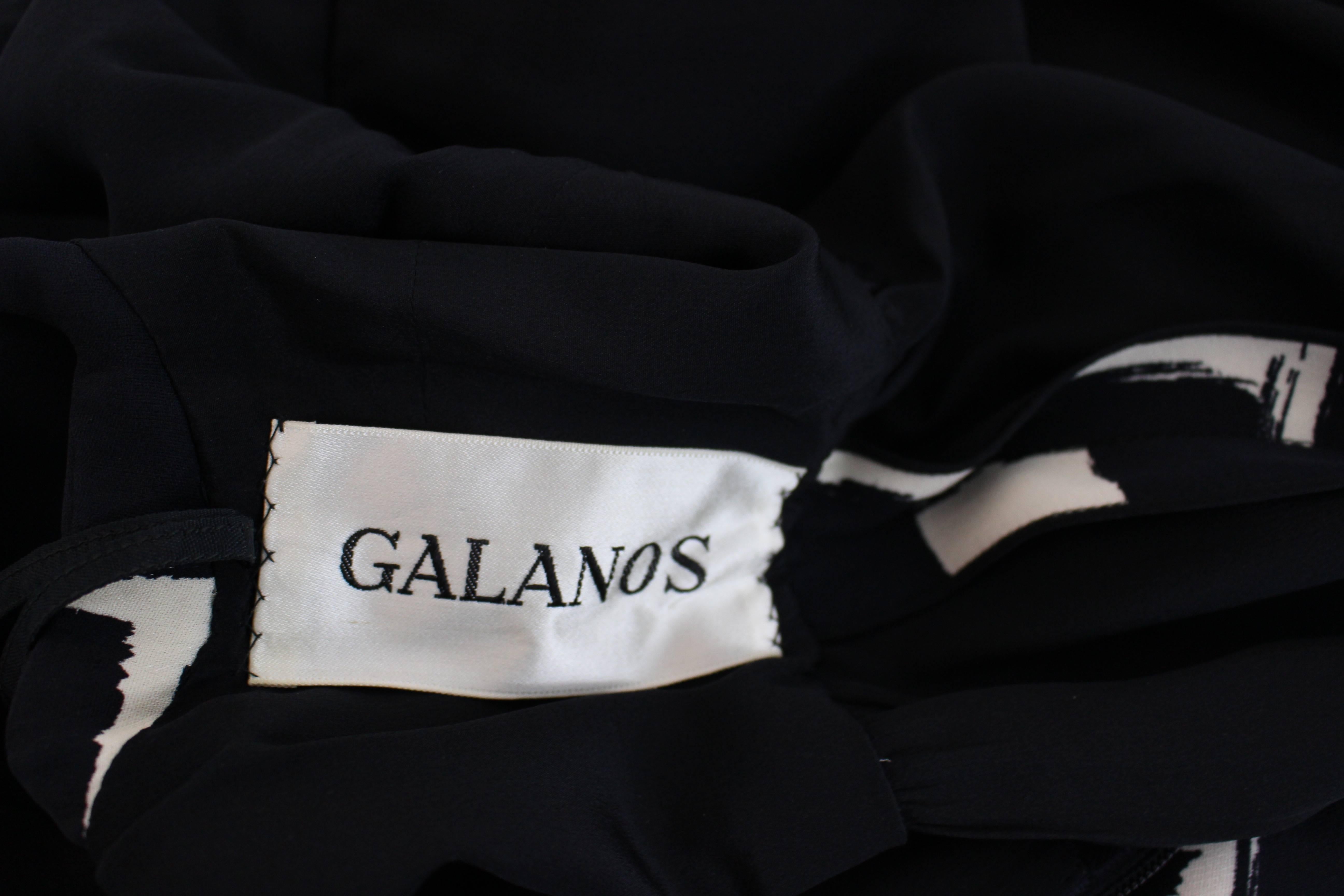 Galanos Mod Black and White Print Dress, 1960s  3