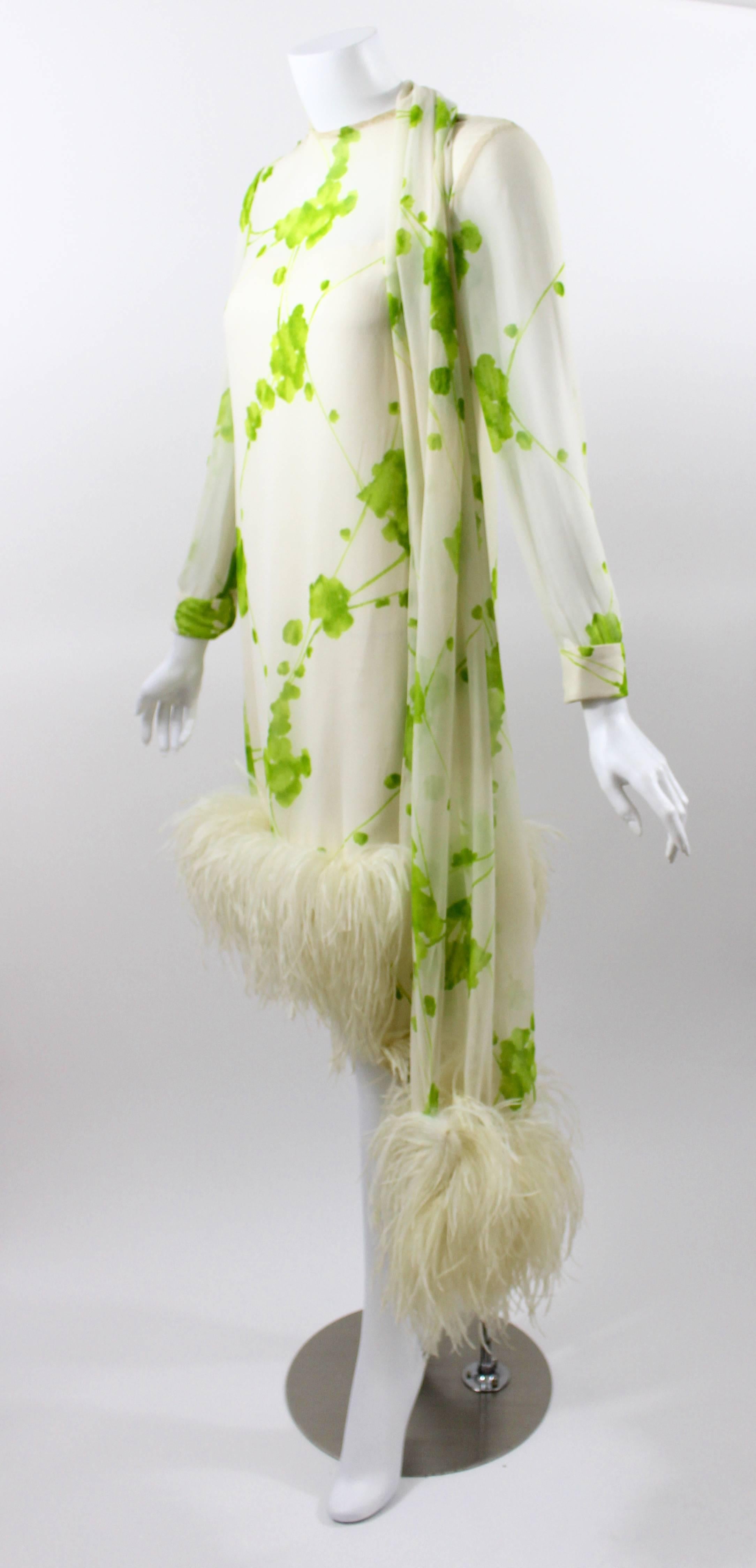 ivory green dress