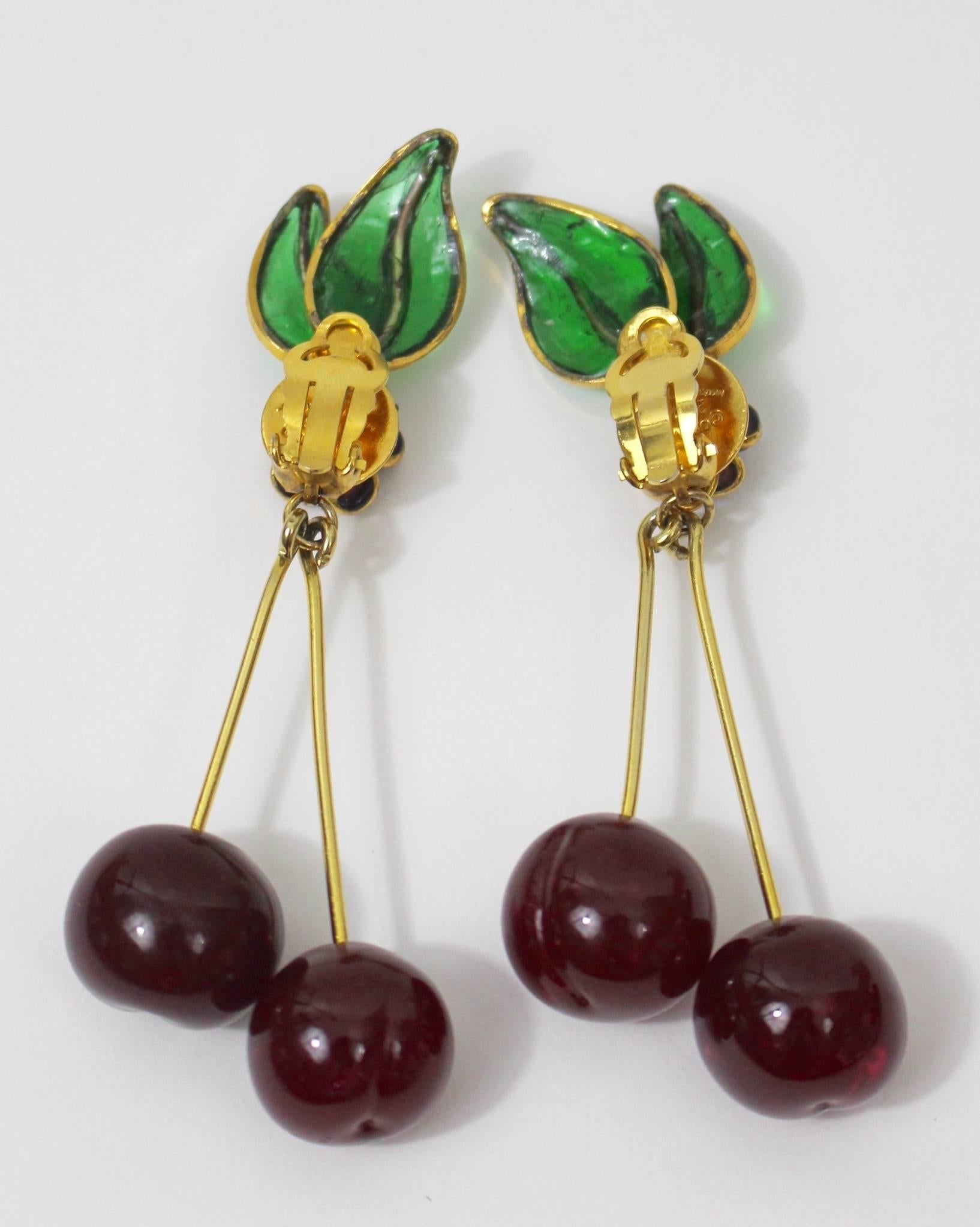 chanel cherry earrings