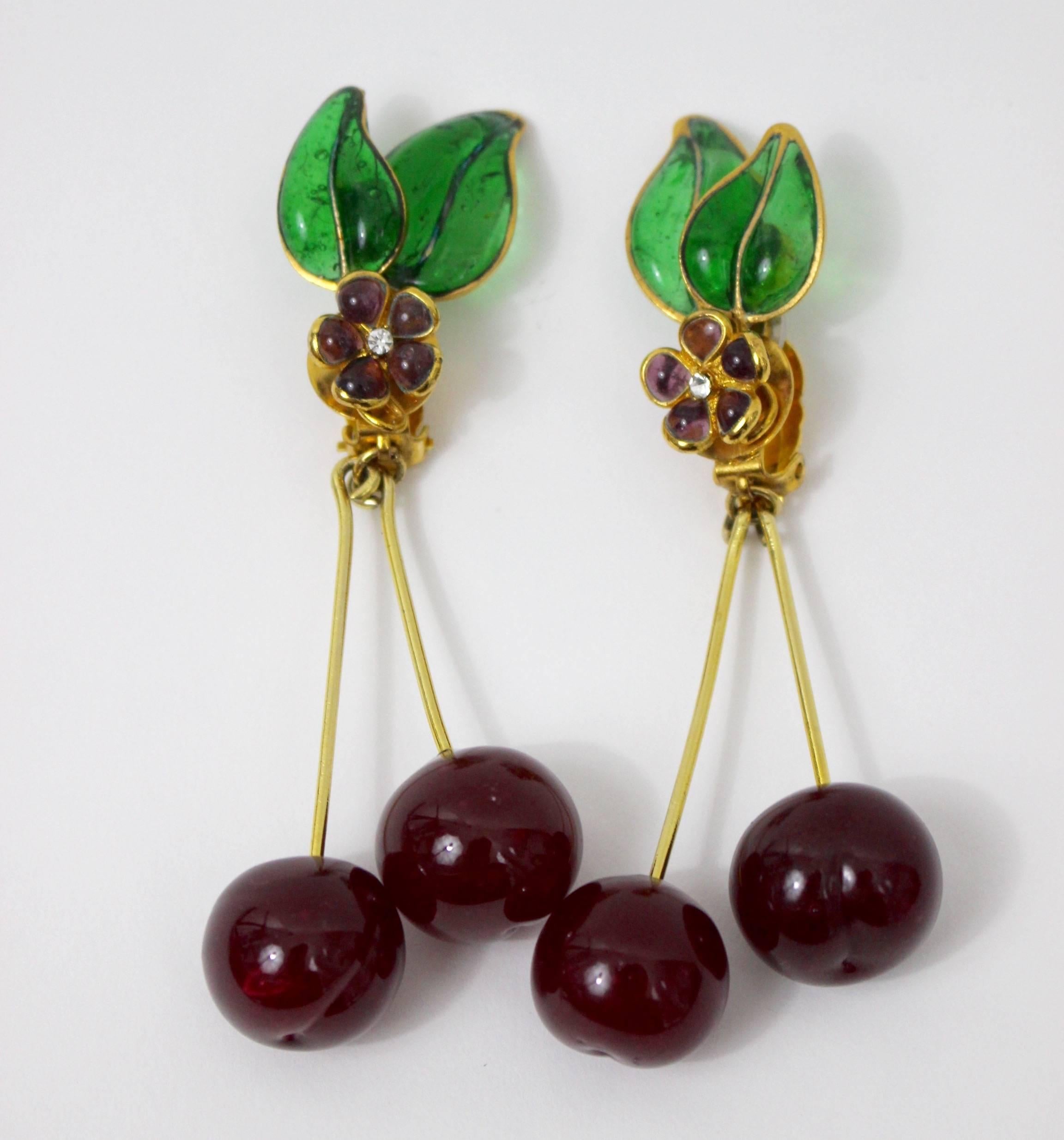 vintage cherry earrings