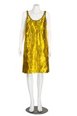 Prada Spring 2009 Gold Metal and Silk Sleeveless Cocktail Dress with Tags Runway