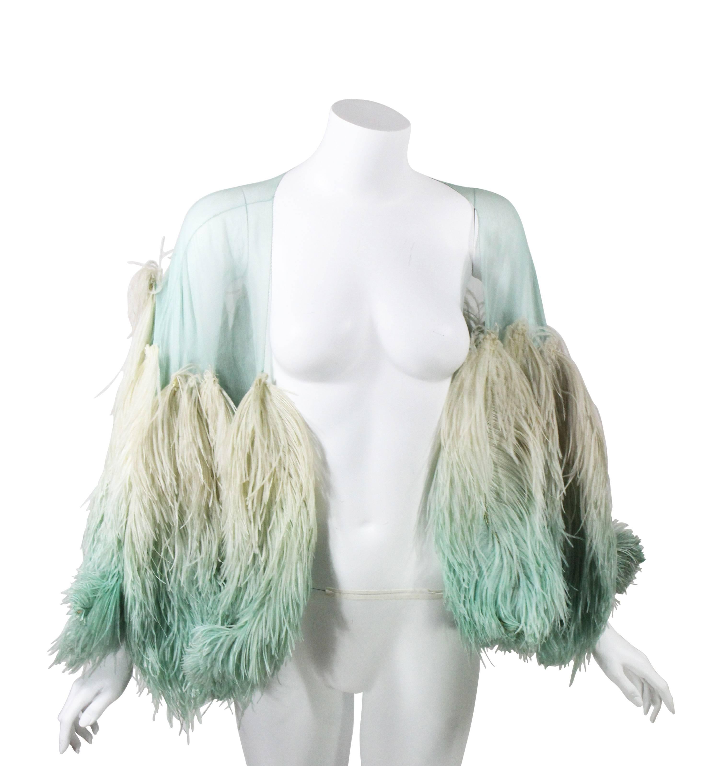 faux ostrich feather shawl