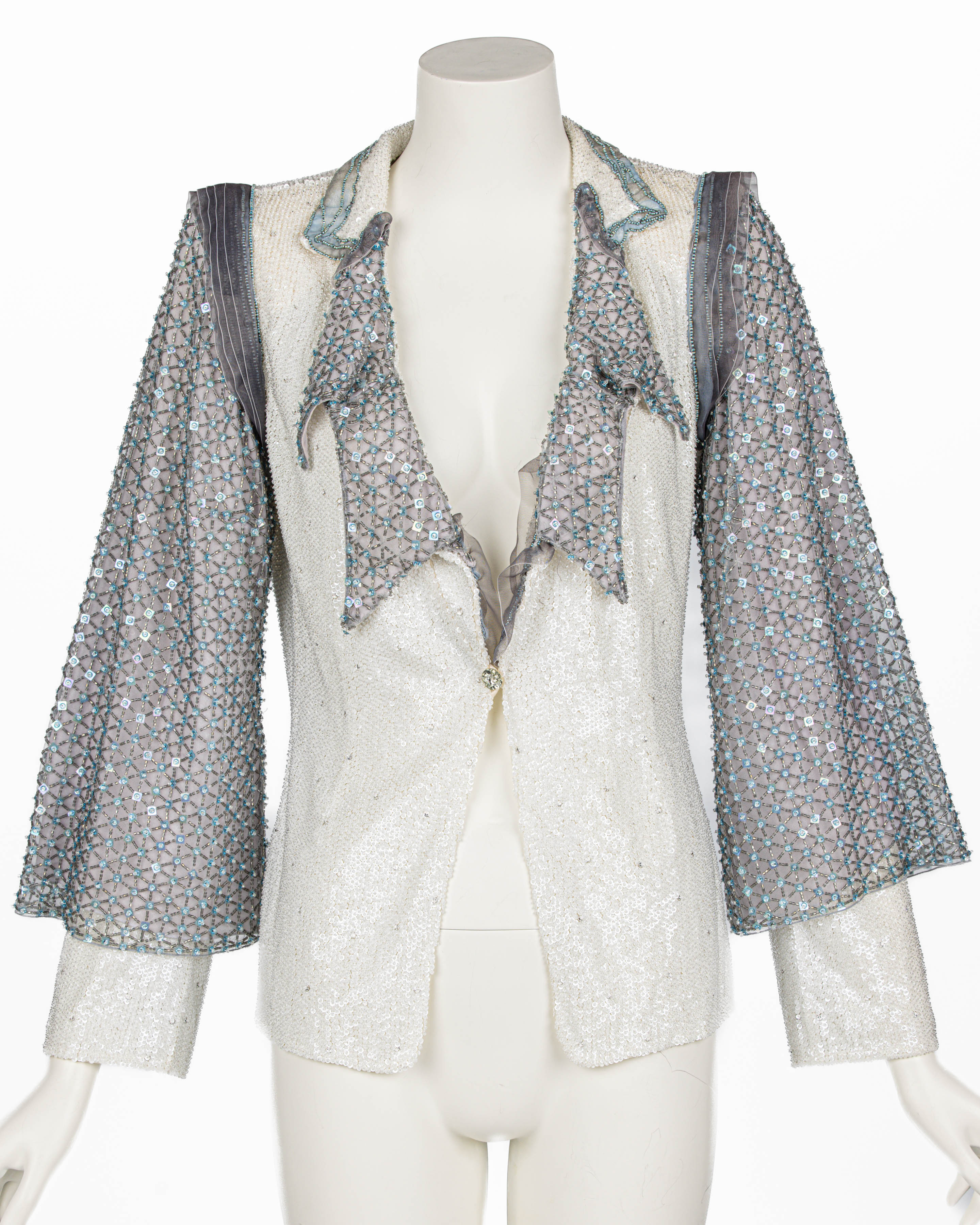 Giorgio Armani Beaded Crystal & Sequin Jacket For Sale
