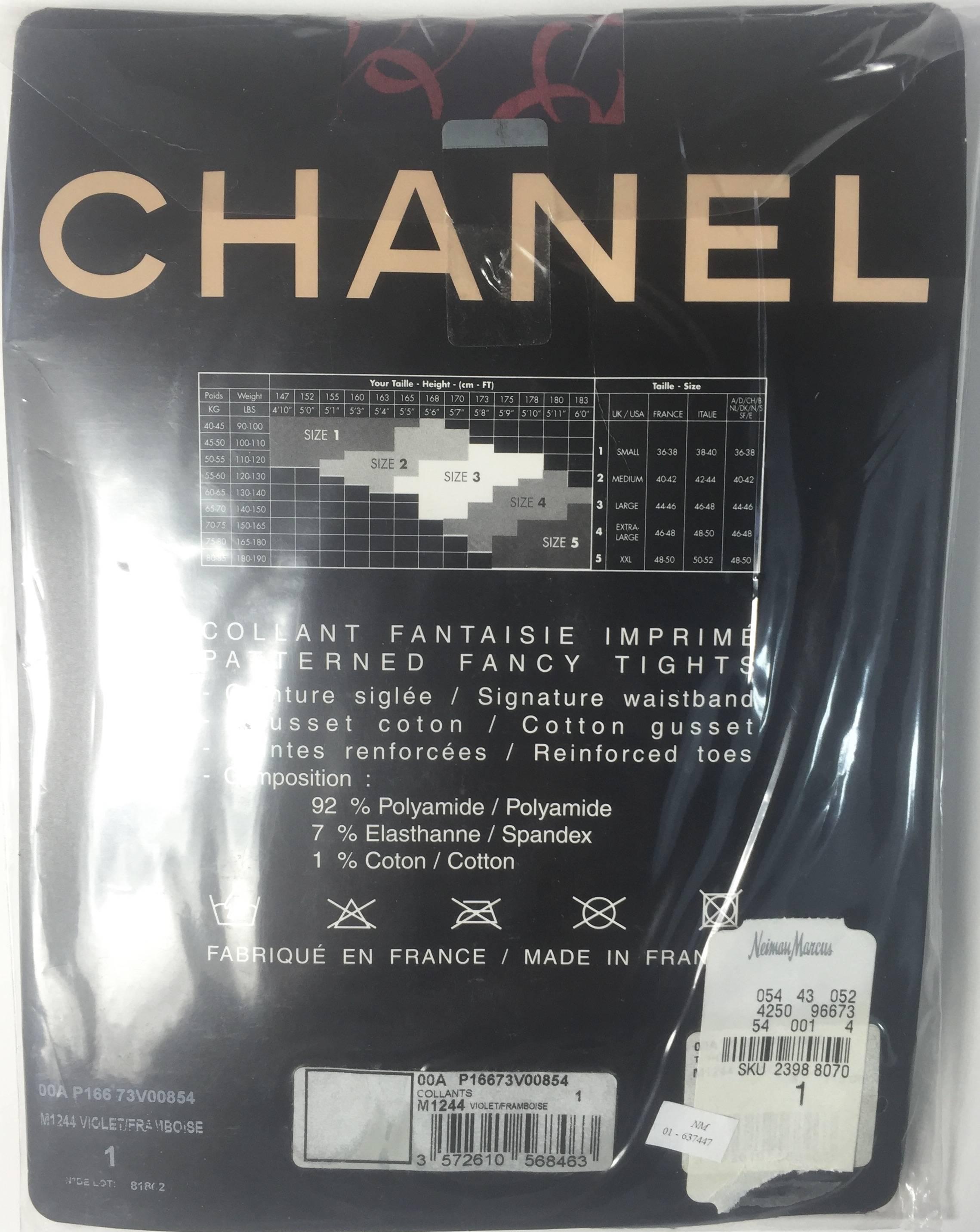 2000 Chanel CC Logo Tights New in Package as seen in Vogue Magazine 1