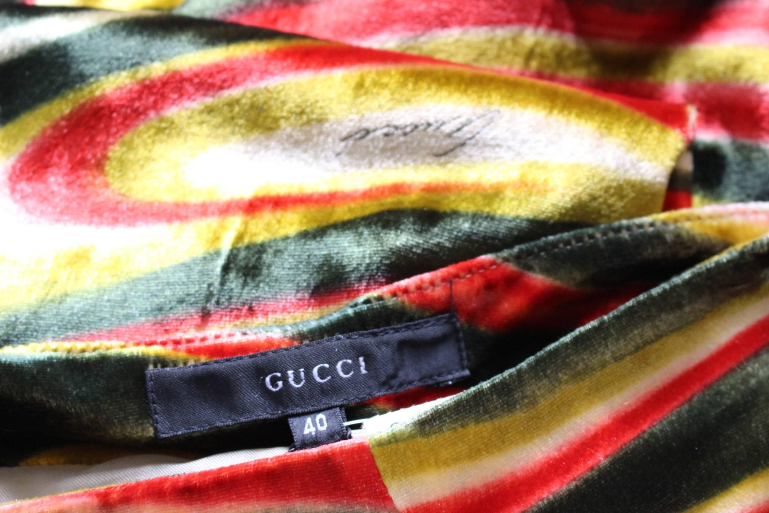 1990s Gucci by Tom Ford  Runway Psychedelic Swirl Silk Velvet Pants Documented 2