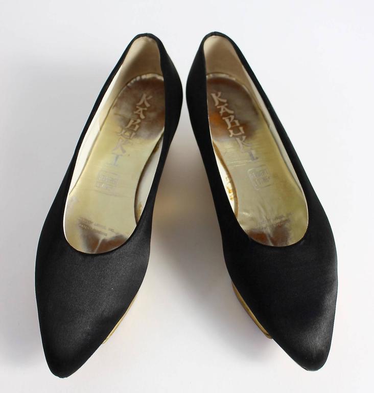 1950s Herbert Levine Museum Held Black and Gold Kabuki Shoes Rare at ...