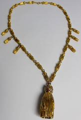 Magnificent Vintage Judith Leiber Gold Tassel Necklace Unsigned