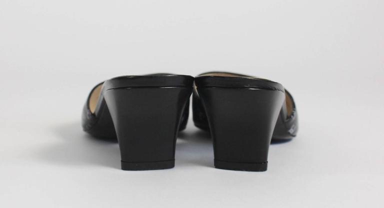 chanel black and white mules