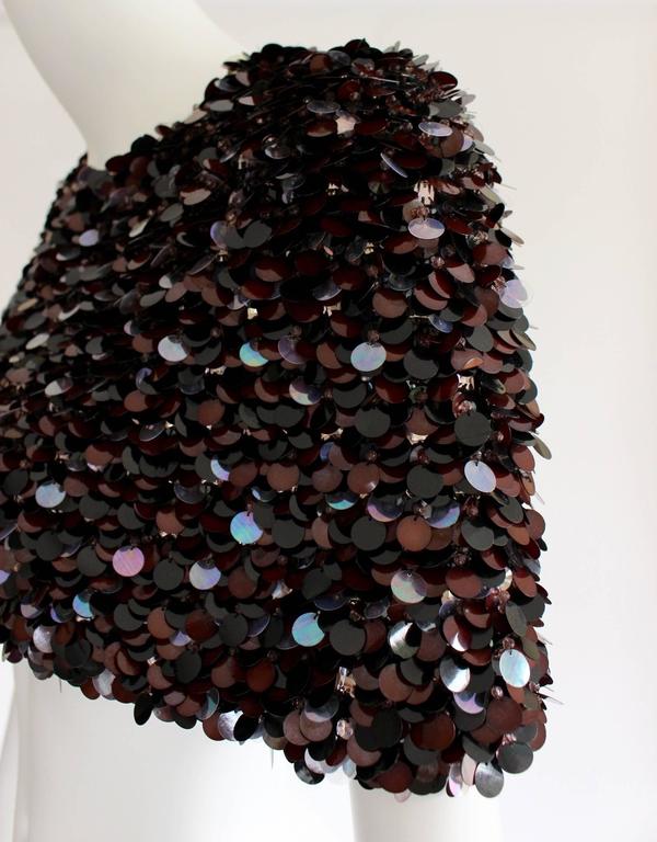 Boléro En Soie 100% Marron à Paillettes - Taille 38/40 - Neuf Jamais Porté - Style Cache-cœur élégant