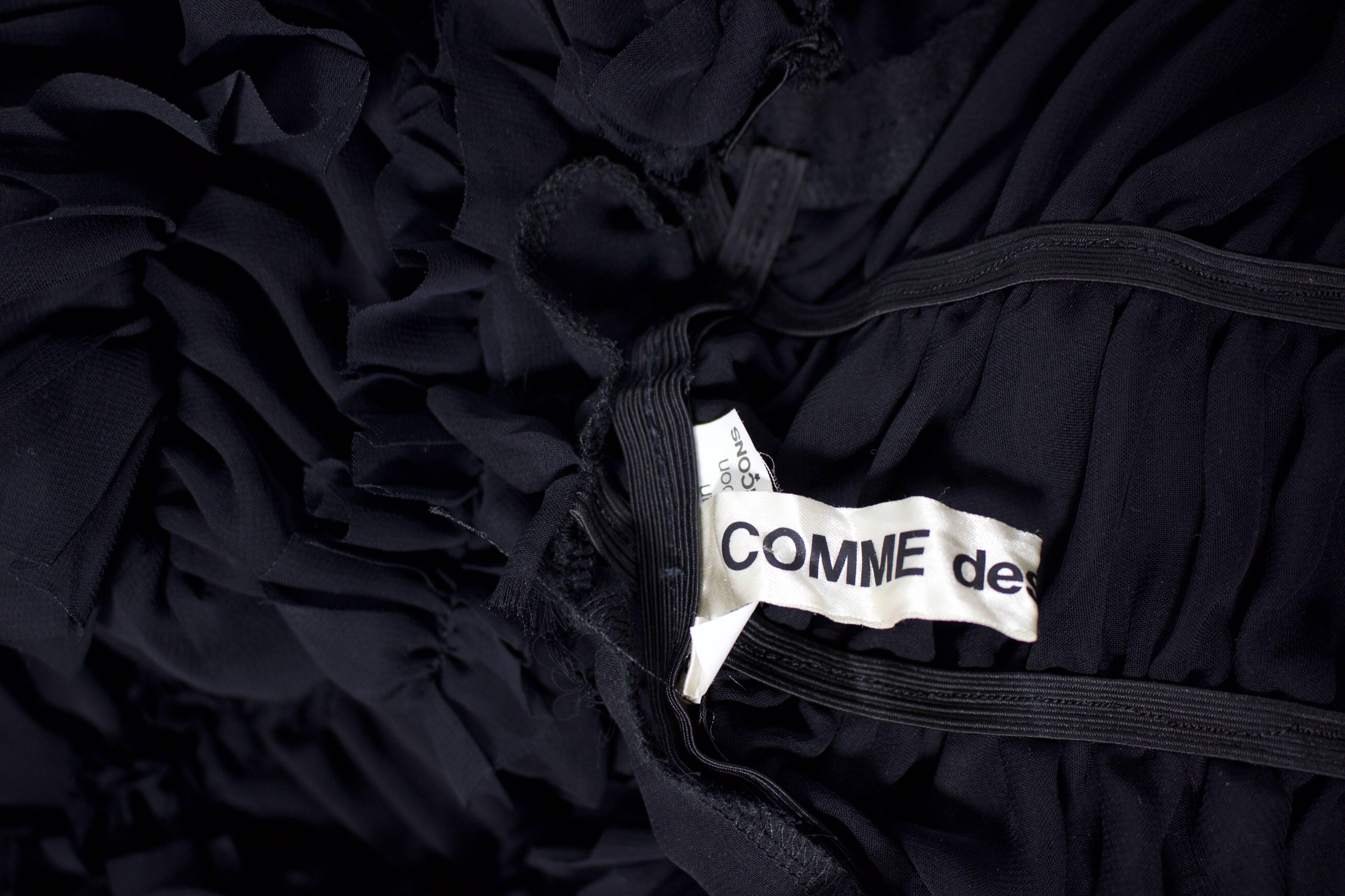 Comme des Garçons 2011 Black Sheer Gathered Long Skirt  5