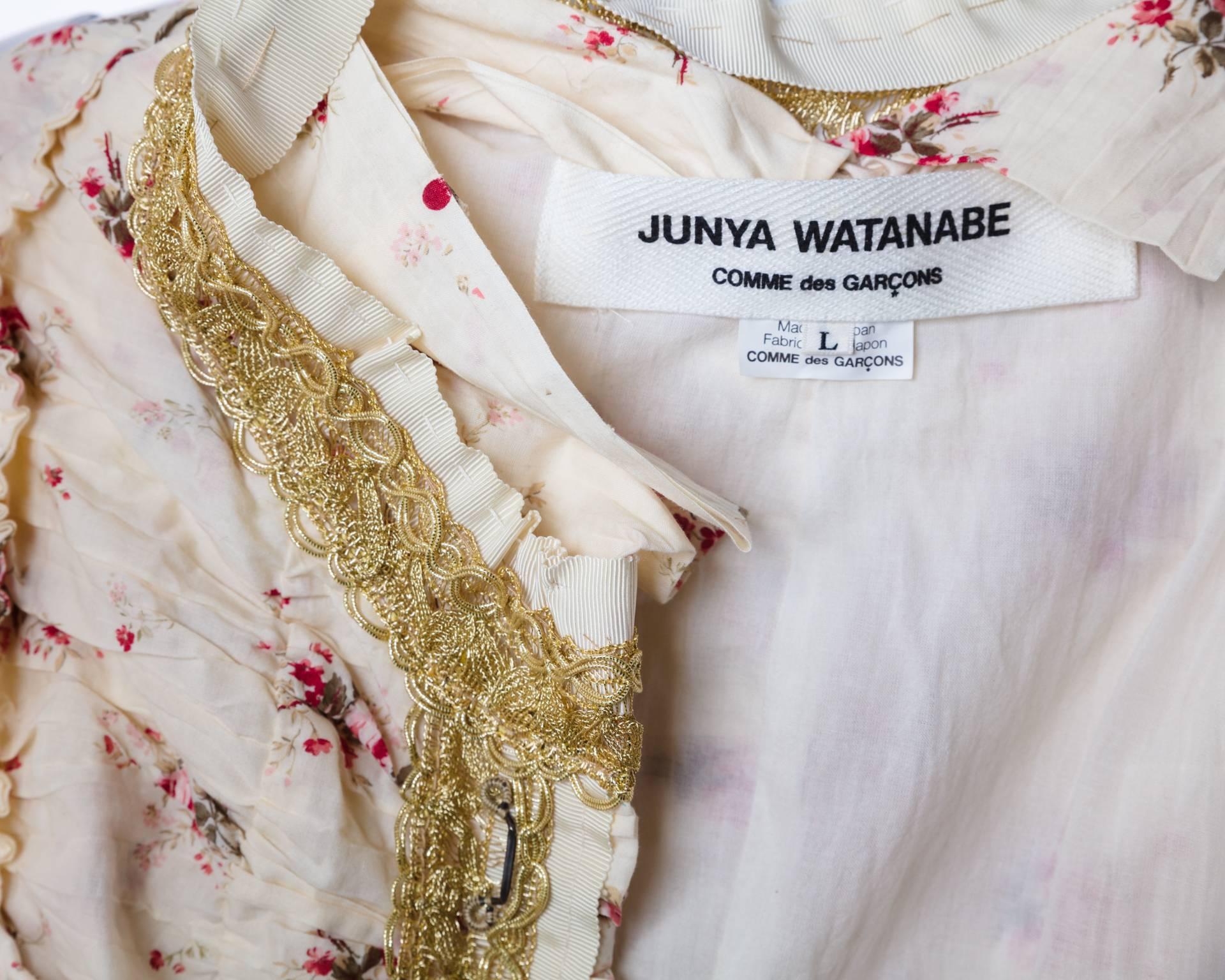 2008 Junya Watanabe Comme des Garcons Liberty Floral Gold Lace Runway Jacket 3
