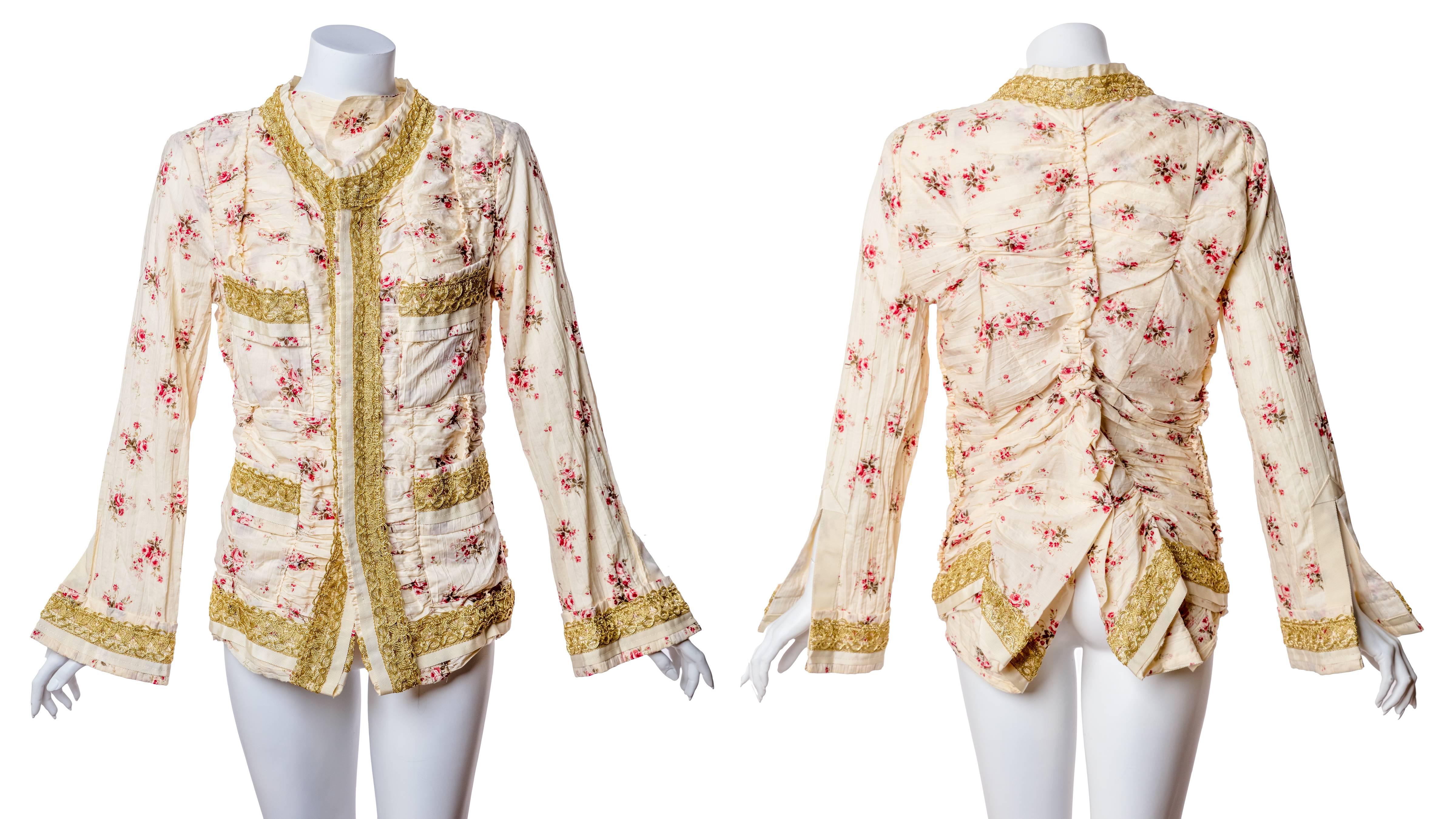 2008 Junya Watanabe Comme des Garcons Liberty Floral Gold Lace Runway Jacket 5