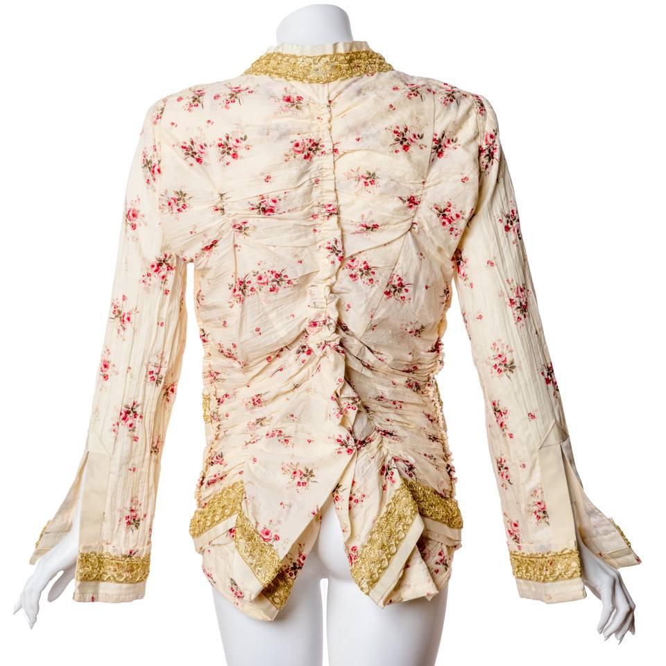 2008 Junya Watanabe Comme des Garcons Liberty Floral Gold Lace Runway Jacket In Excellent Condition In Boca Raton, FL
