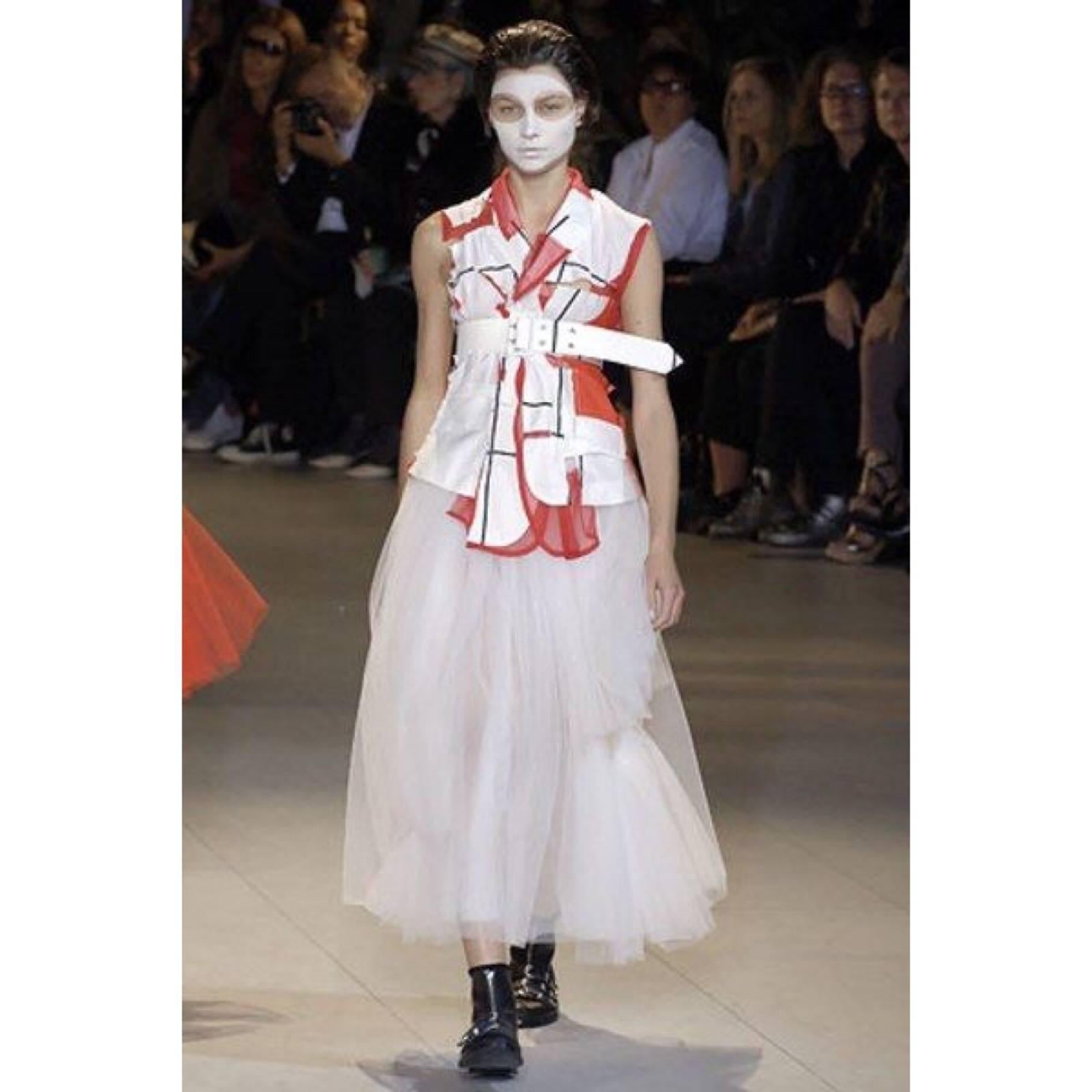 2007 Rei Kawakubo Comme des Garçons White Layered Tulle Skirt For Sale ...