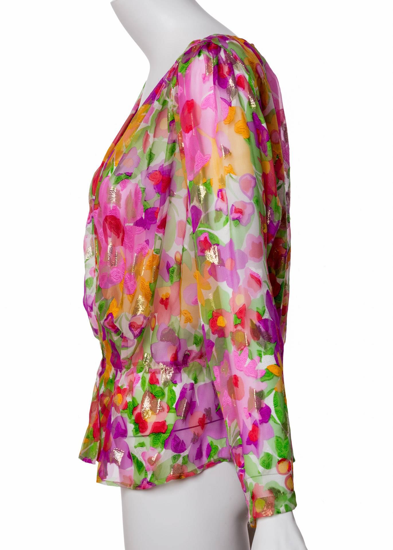 metallic floral peplum cami