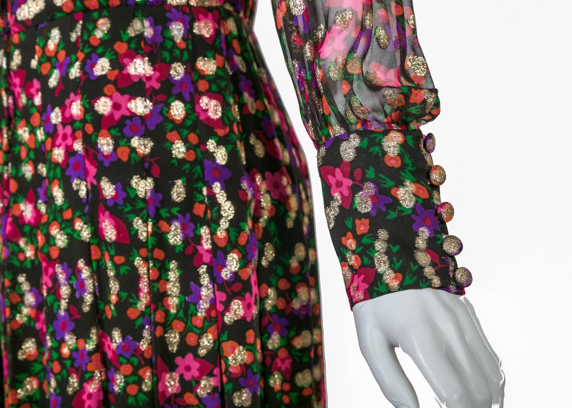 1970s Chanel Haute Couture Vintage Silk Chiffon Dress no 4550  2