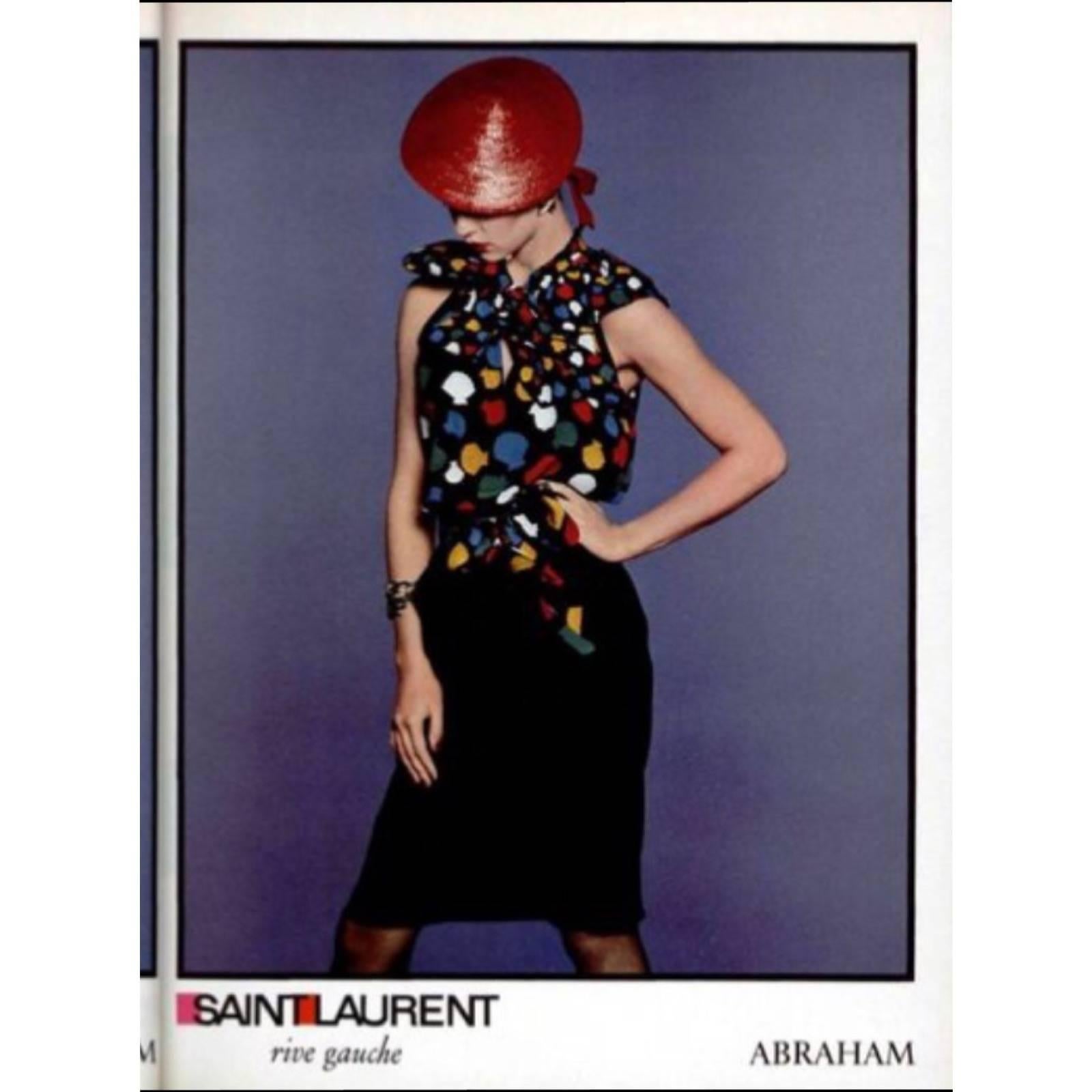 Yves Saint Laurent Vintage Documented YSL Silk Seashell Blouse With Sash, 1979  4
