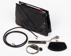 Vintage Judith Leiber 1982 Art Deco Alligator & Ostrich Shoulder Bag, Documented