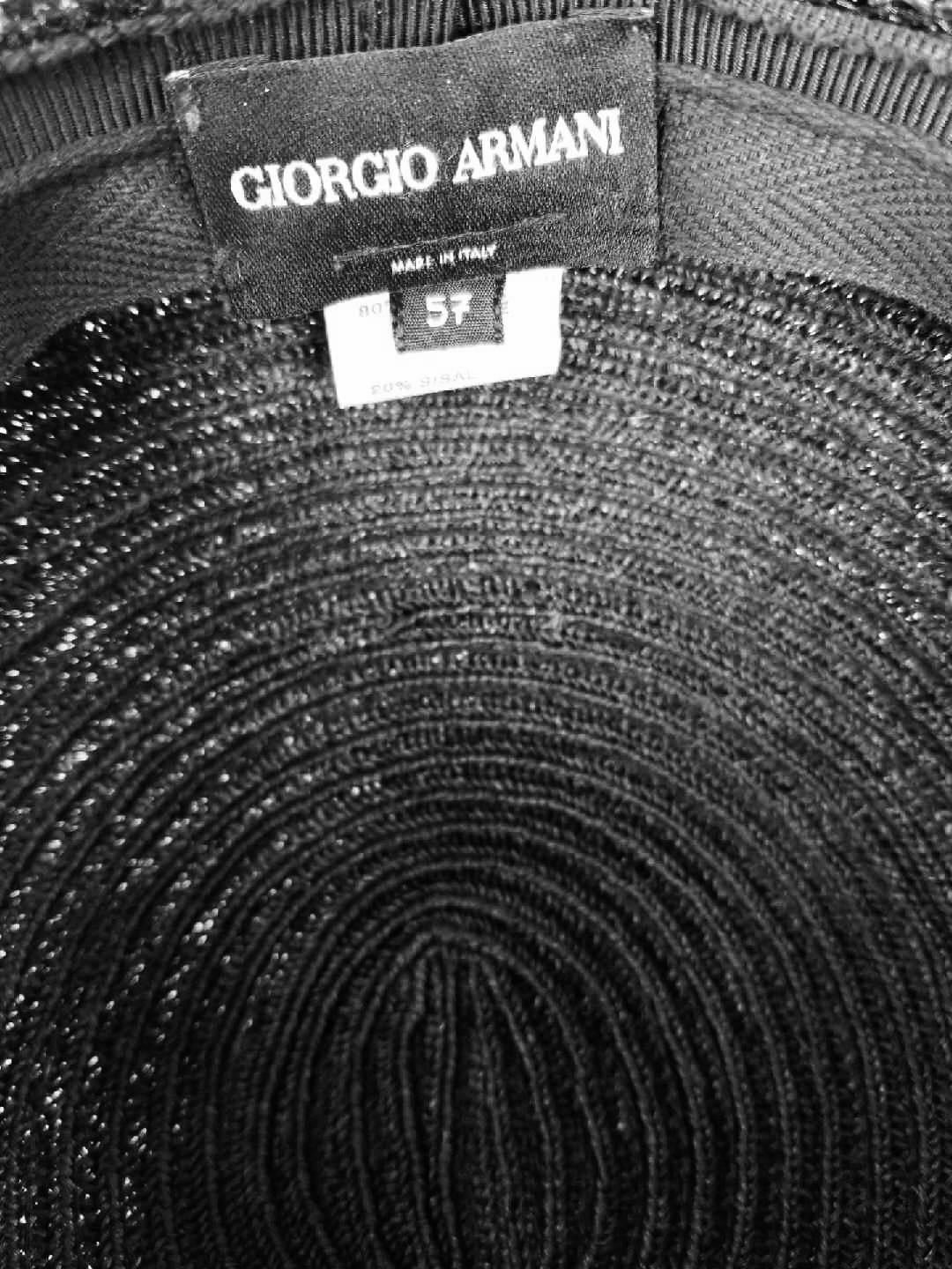  Vintage Giorgio Armani Black Sculptural  Wide Brim Eye Hat  1