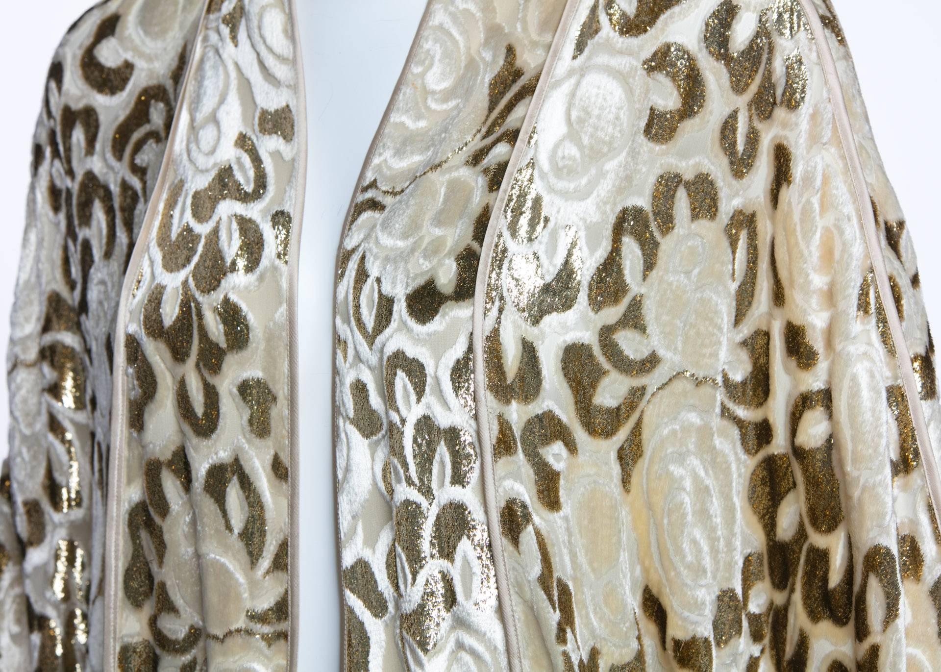 Janice Wainwright Floral Pattern Silk Devoré Velvet Cocoon Jacket Top, 1970s  3
