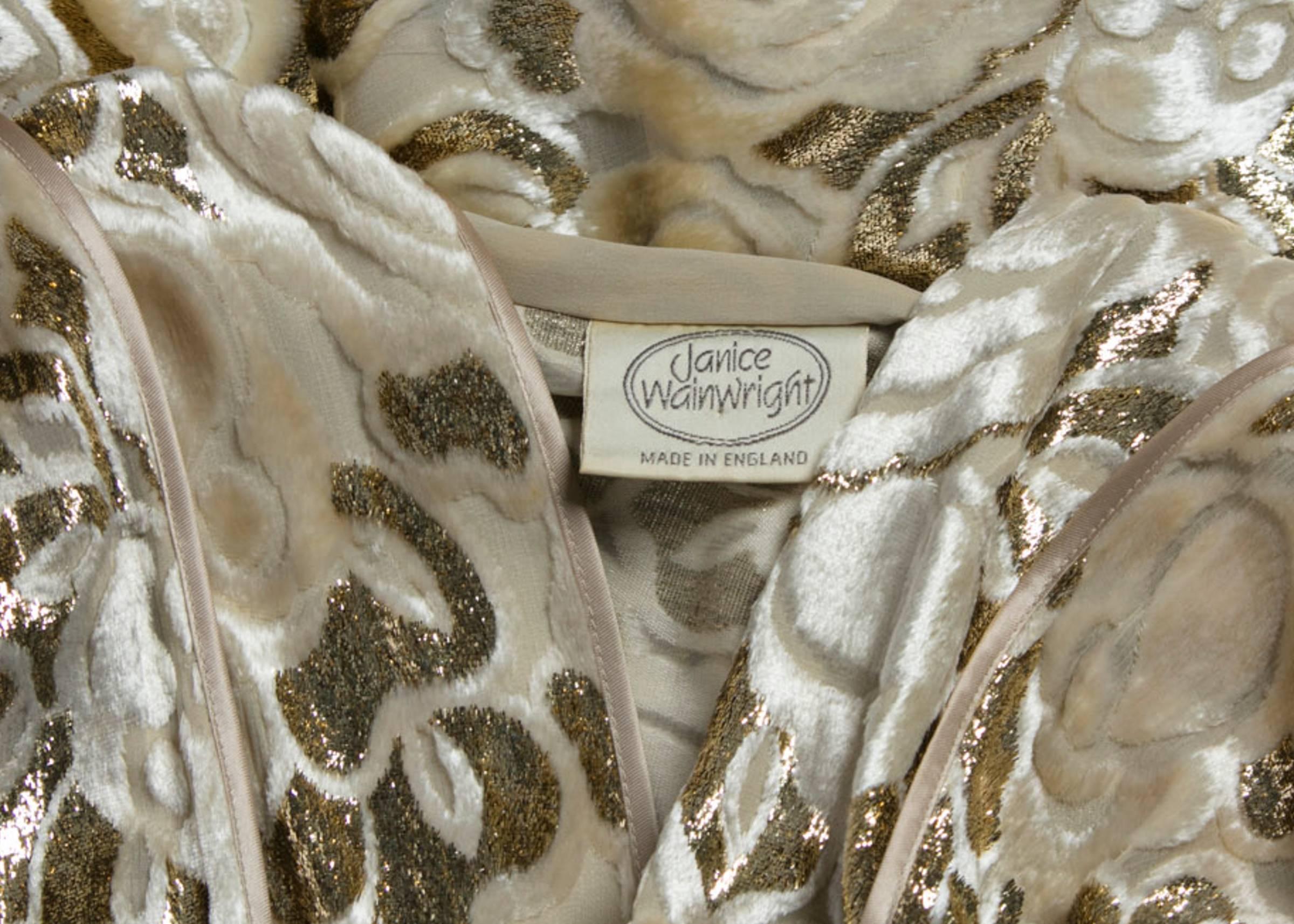 Janice Wainwright Floral Pattern Silk Devoré Velvet Cocoon Jacket Top, 1970s  4