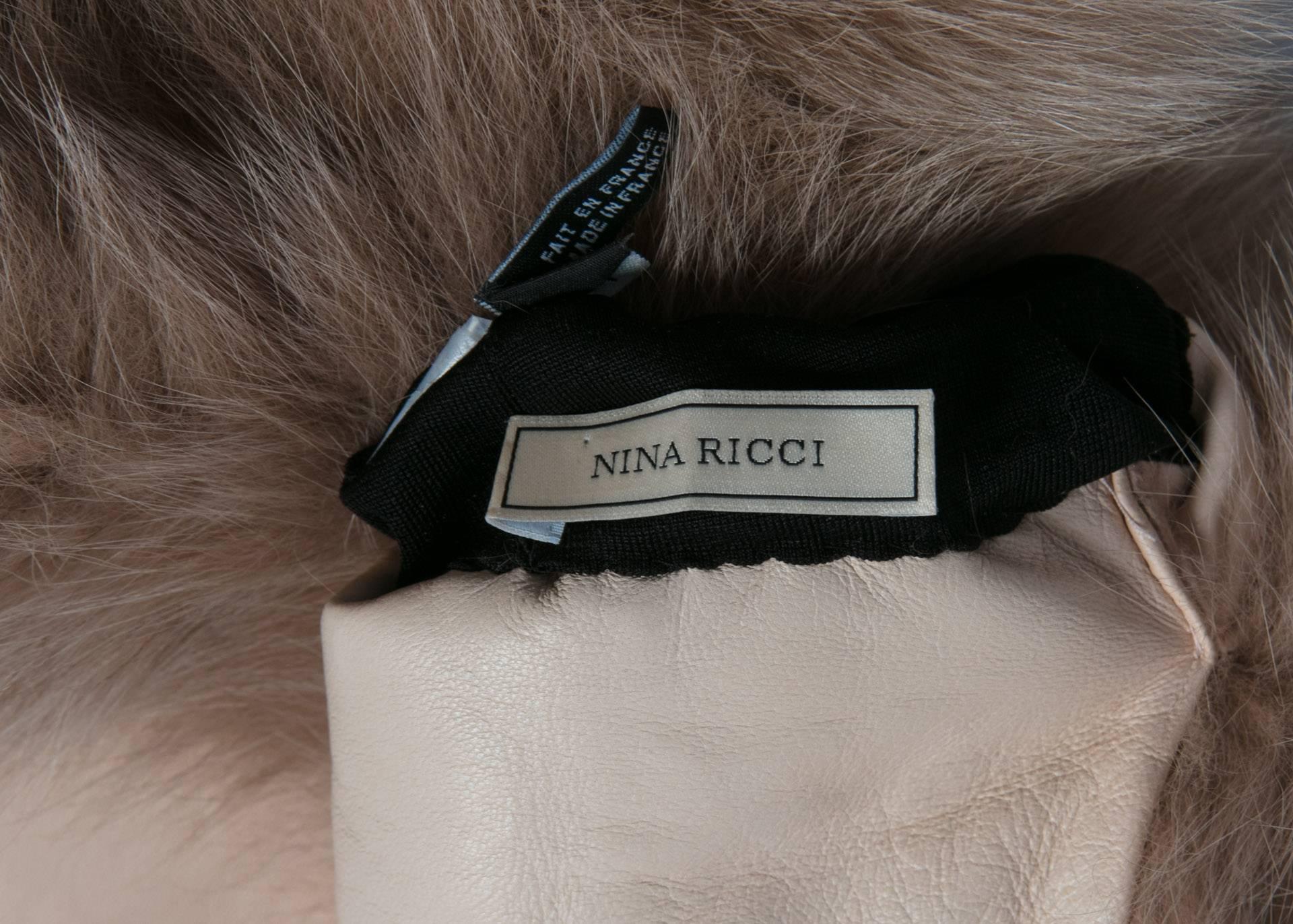 Nina Ricci Fall Runway Fox Fur Shawl Attached Leather Gloves, 2012  2