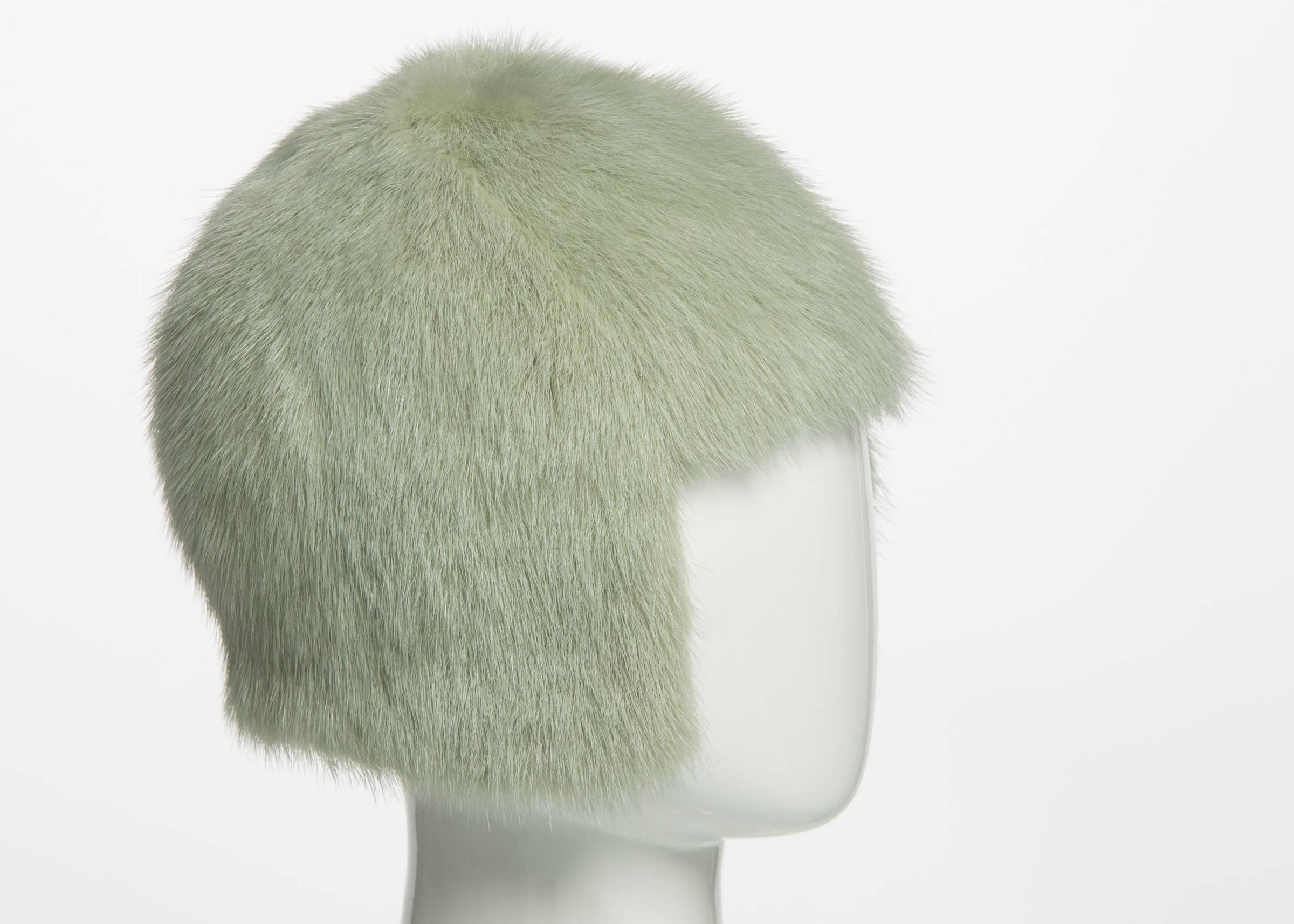 Karl Lagerfeld has practically designed for Chanel longer than Chanel designed for Chanel. Always reverential to Coco’s sophistication and style, this fur hat evokes the clipped shape of the 1920s-era bob, which was vogue when Chanel opened her