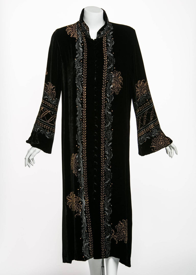 Mary Jane Sarvis Couture Fine Art Black Silk Velvet Metallic Painted ...