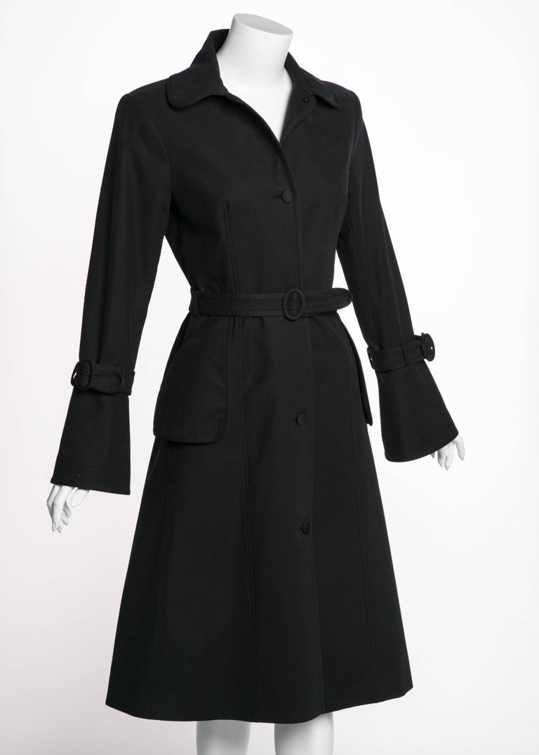 Martin Grant Classic Black Belted Trench Coat at 1stdibs