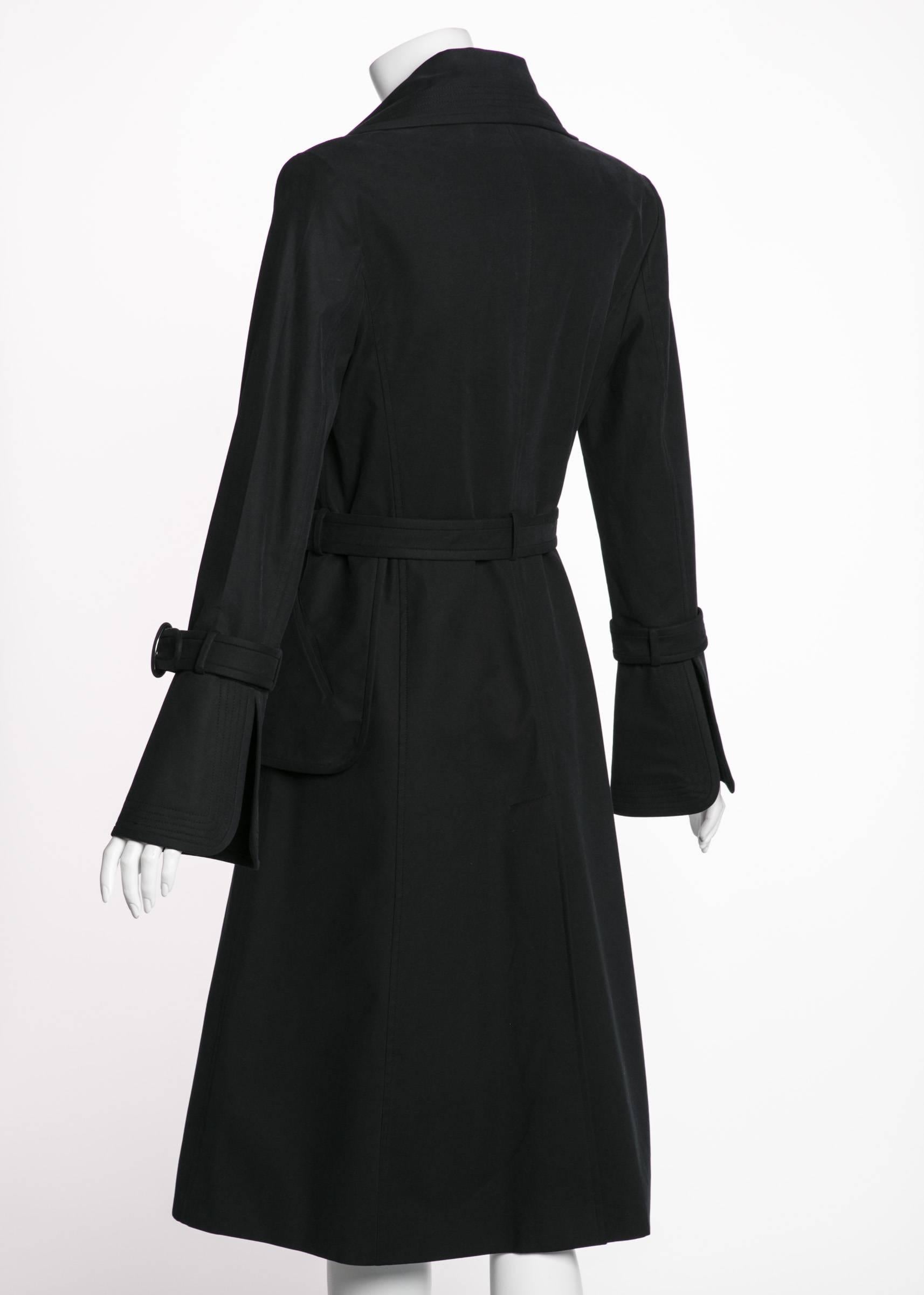 Women's Martin Grant Classic Black  Belted Trench Coat