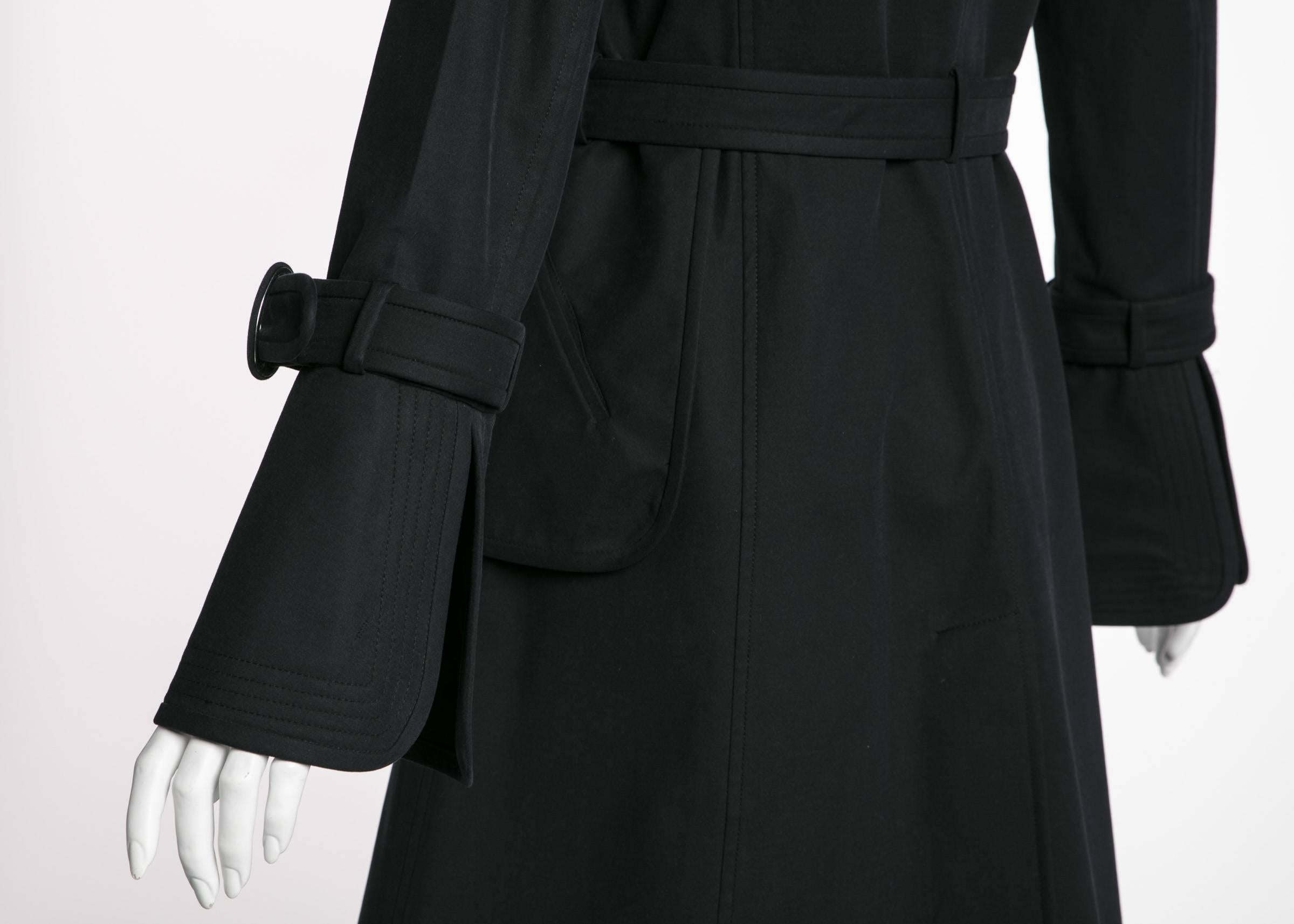 Martin Grant Classic Black  Belted Trench Coat 1