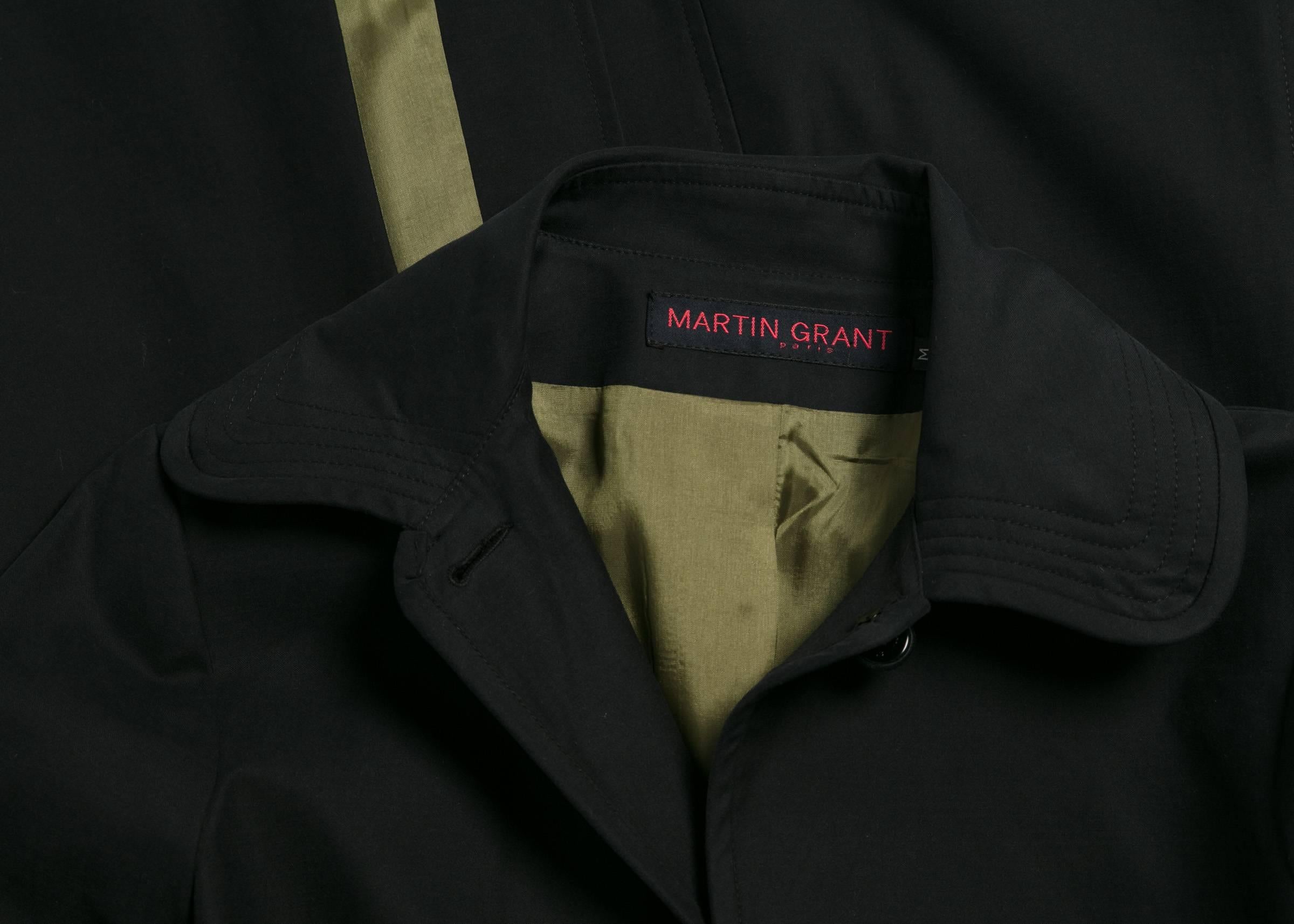 Martin Grant Classic Black  Belted Trench Coat 2