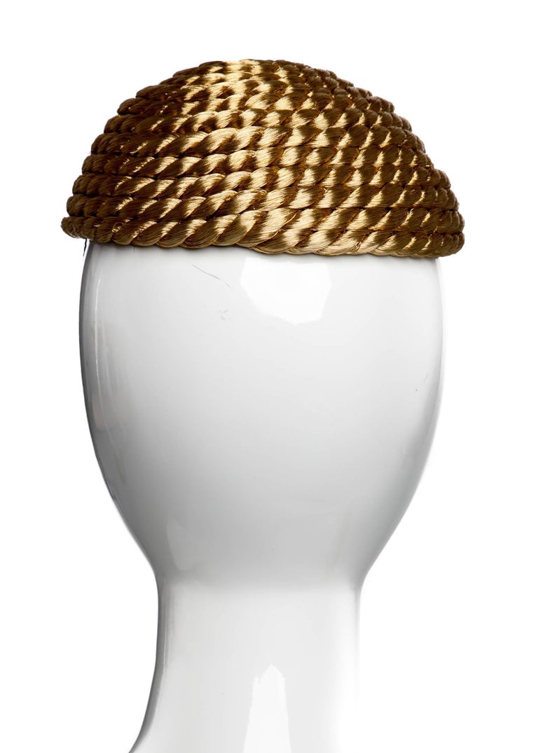 1980s Krizia Coiled Gold Rope Hat at 1stDibs