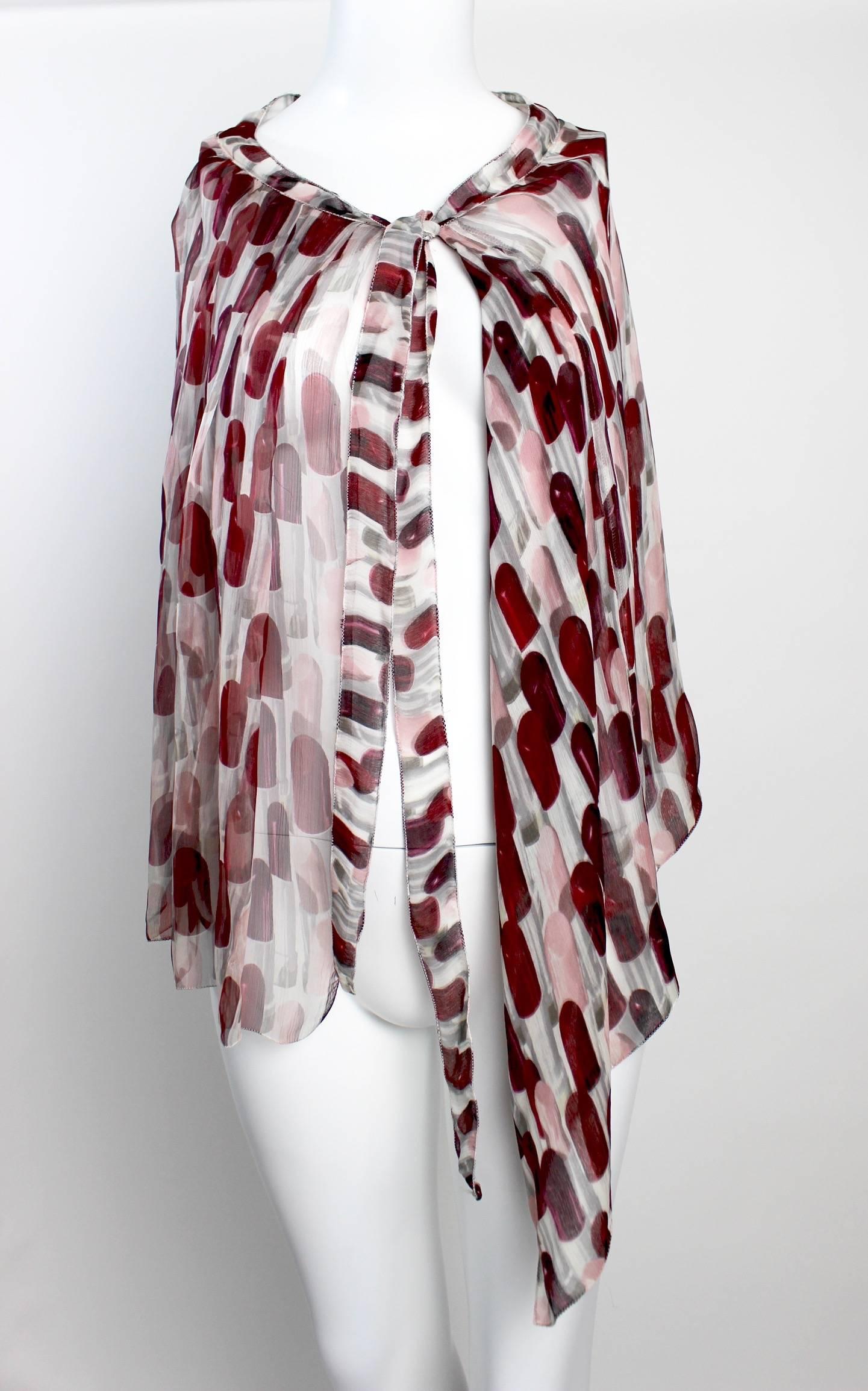 Women's Prada Lipstick Print Silk Wrap Skirt Spring 2000 Runway