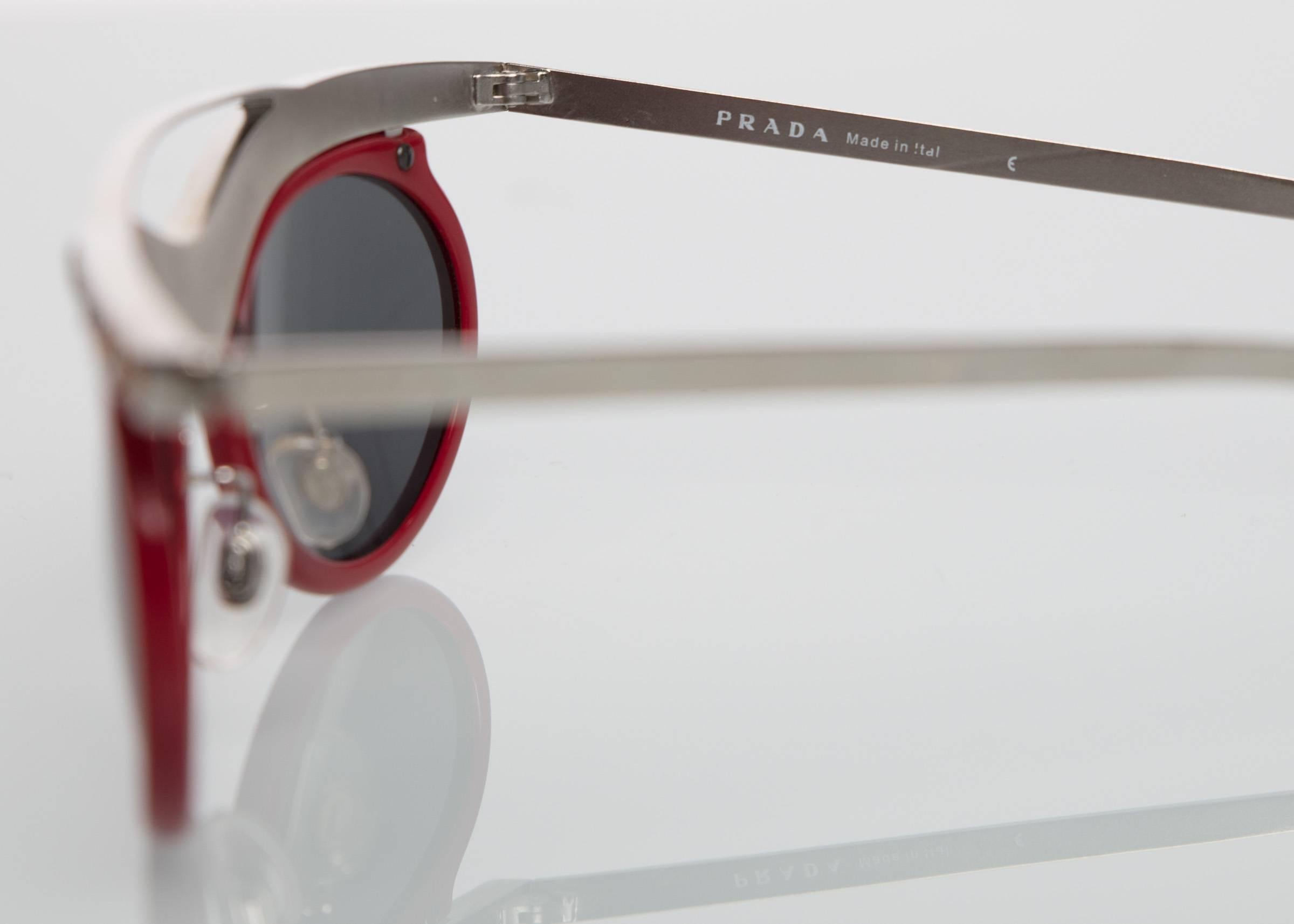 Orange Prada Runway Red Cat-Eye Amber Crystal Sunglasses, 2012