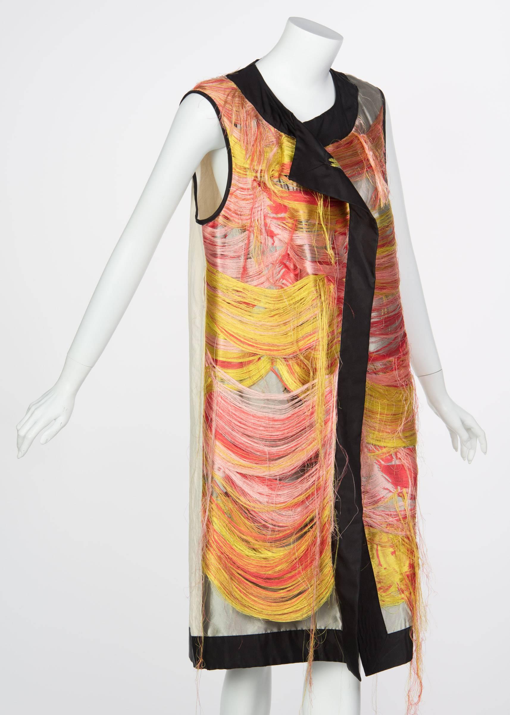 Brown Dries Van Noten Spring Runway Look 30 Silk Thread Floral Brocade Vest, 2014  For Sale
